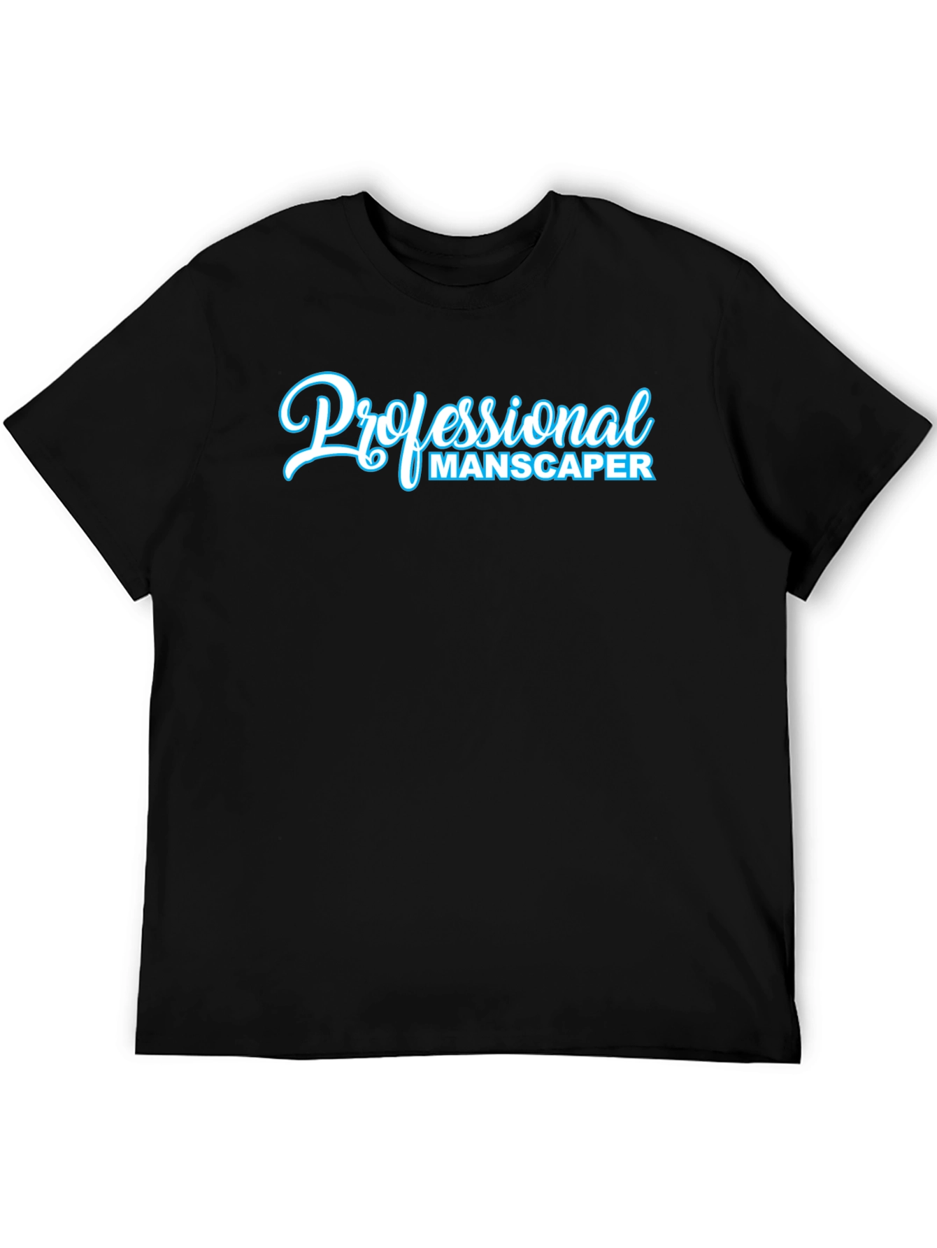 Black Professional Manscaper T-Shirt - Black Crew Neck view 5