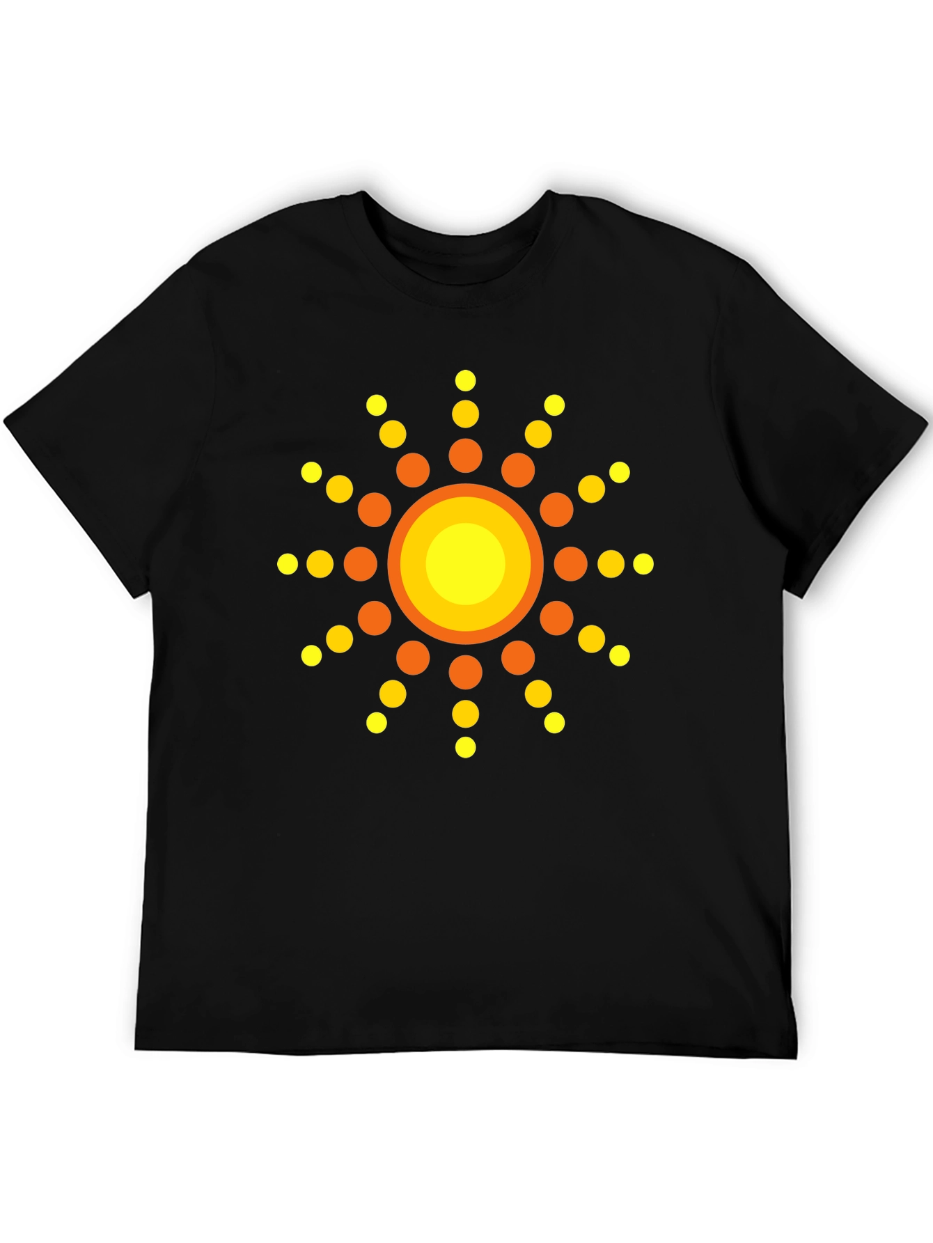 Black Retro Sunburst Graphic T-Shirt - Stylish Black Tee view 5