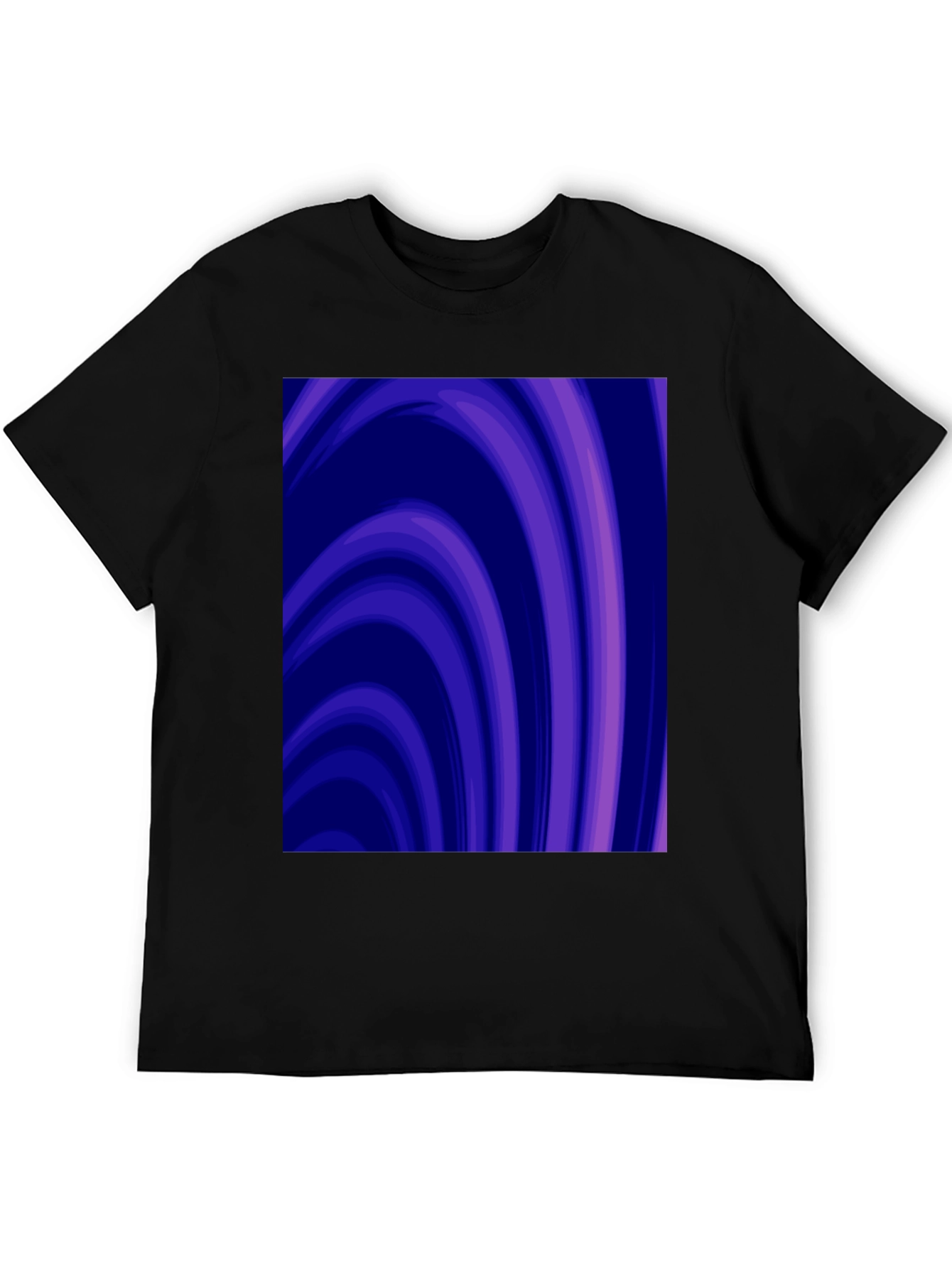Black Abstract Purple Swirl Graphic Tee view 5
