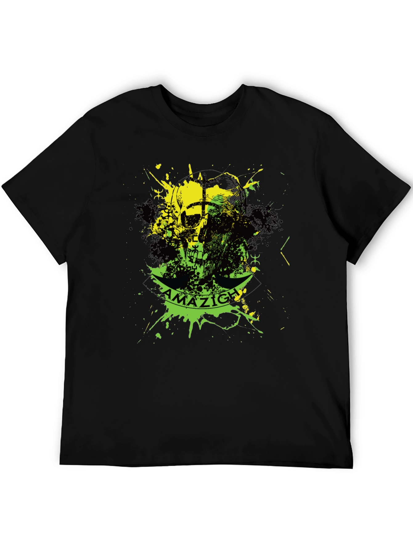 Black Amazigh Skull Graphic Black T-Shirt view 5