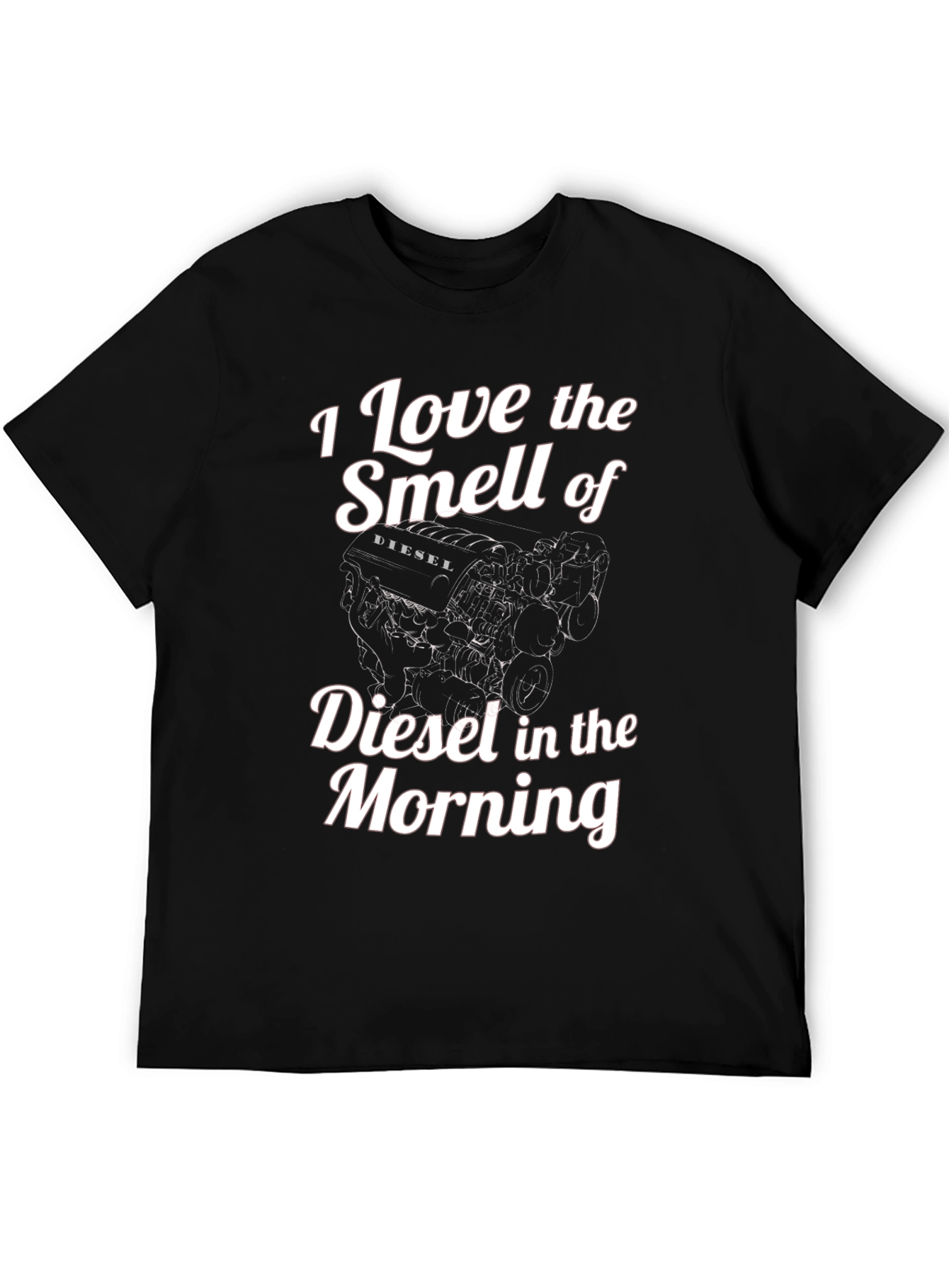 Black Diesel Engine T-Shirt - I Love The Smell Of Diesel In The Morning view 5