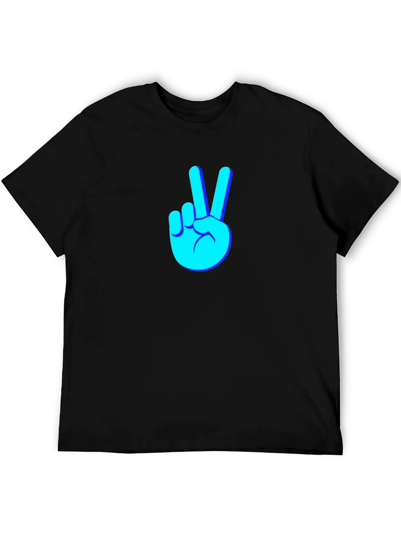 Black Cool Peace Sign Graphic Black T-Shirt view 5