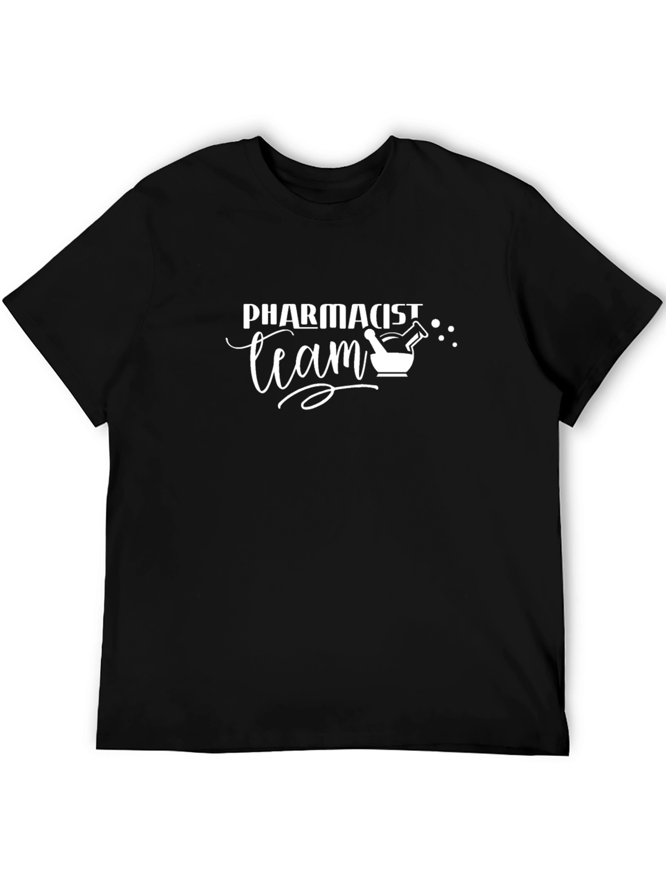 Black Pharmacist Team T-Shirt - Black Crew Neck Tee view 5