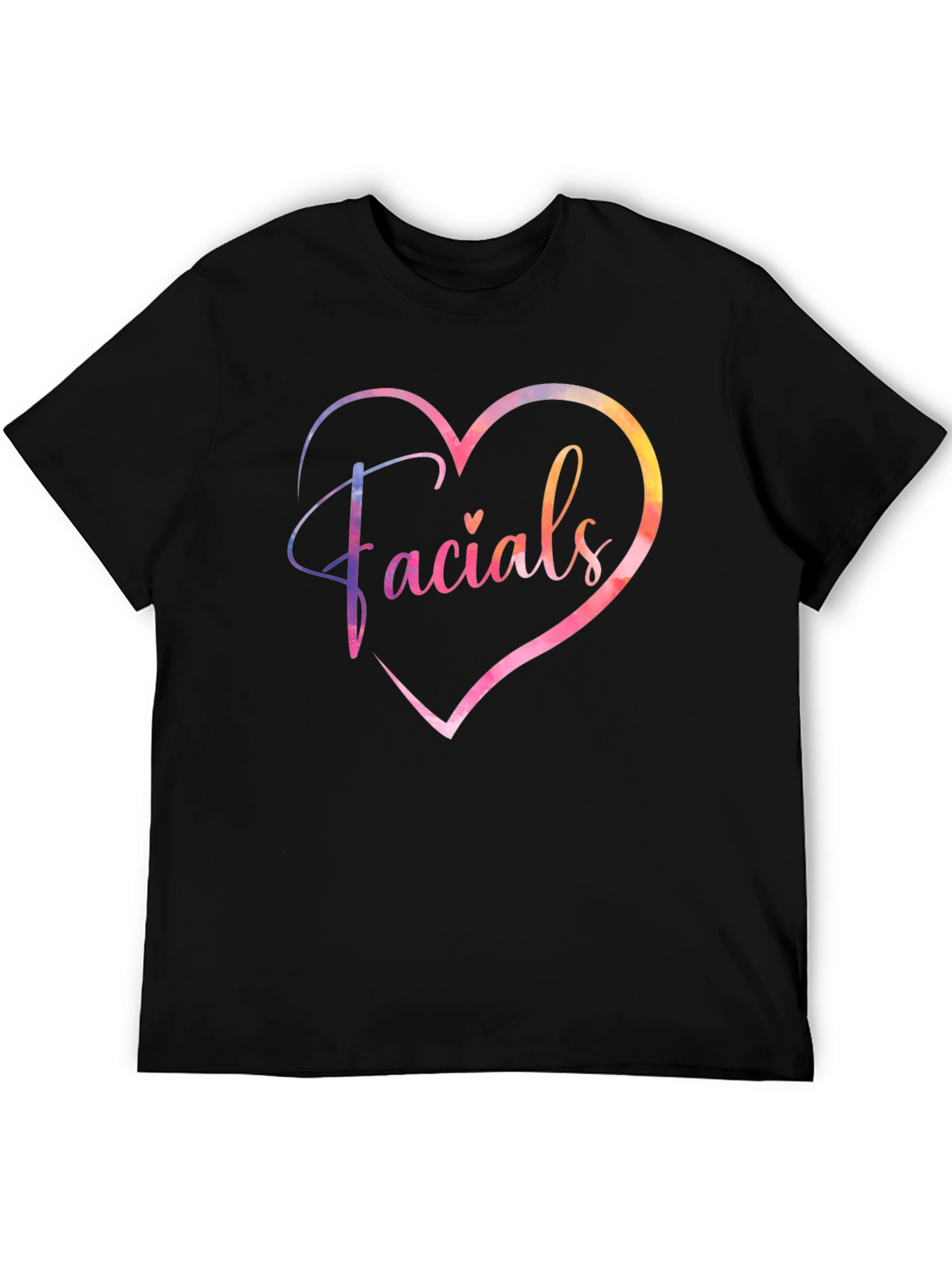 Black Facials Heart Graphic Tee - Unisex Soft Cotton T-Shirt view 5