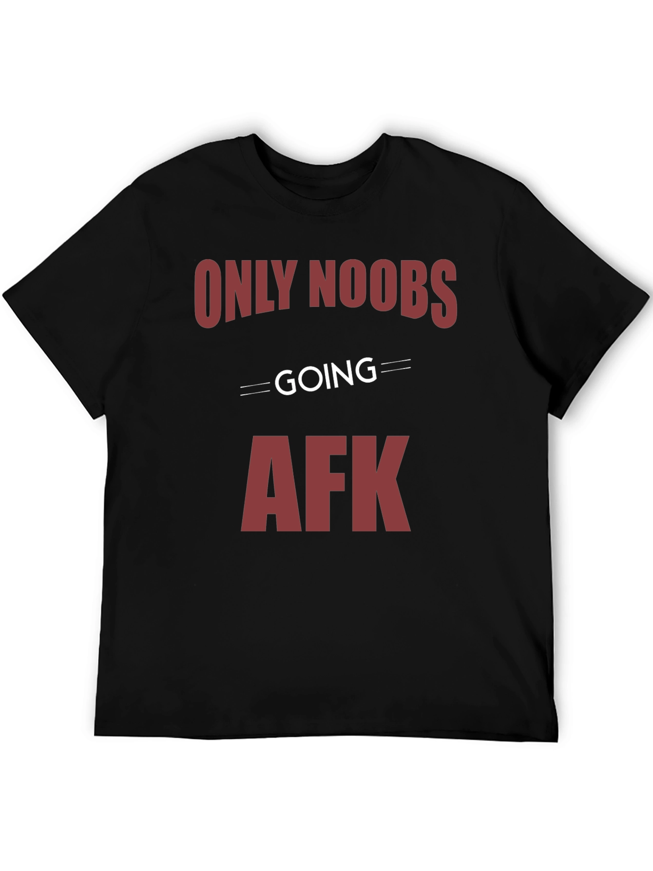 Black Only Noobs Going AFK Graphic Tee - Gamer Style view 5