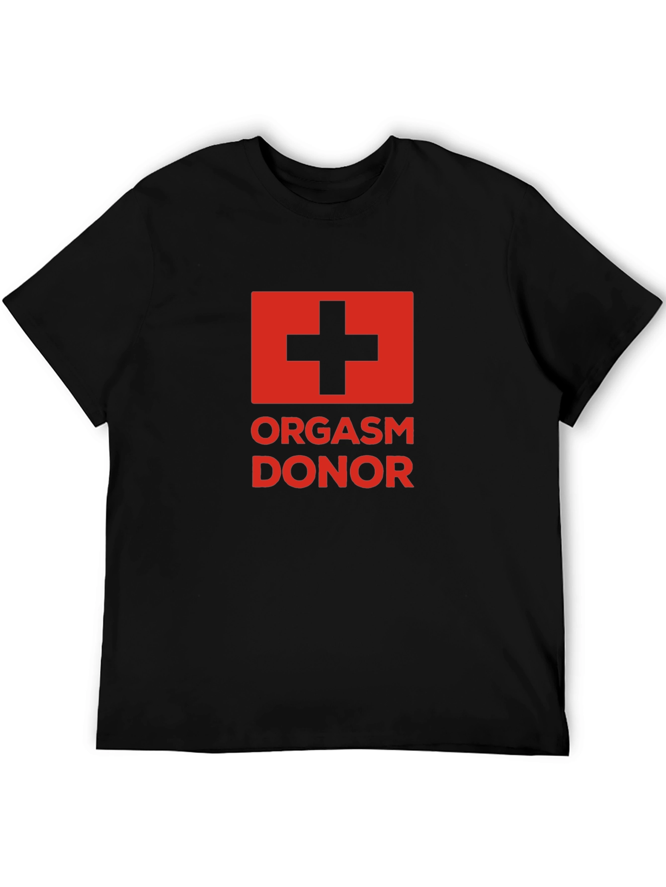 Black Orgasm Donor Graphic Tee - Black Humor Novelty T-Shirt view 5