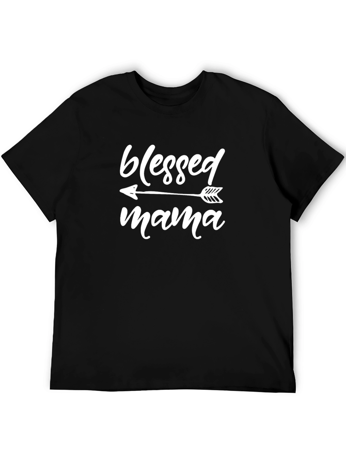 Black Blessed Mama Graphic T-Shirt - Black Casual Tee view 5