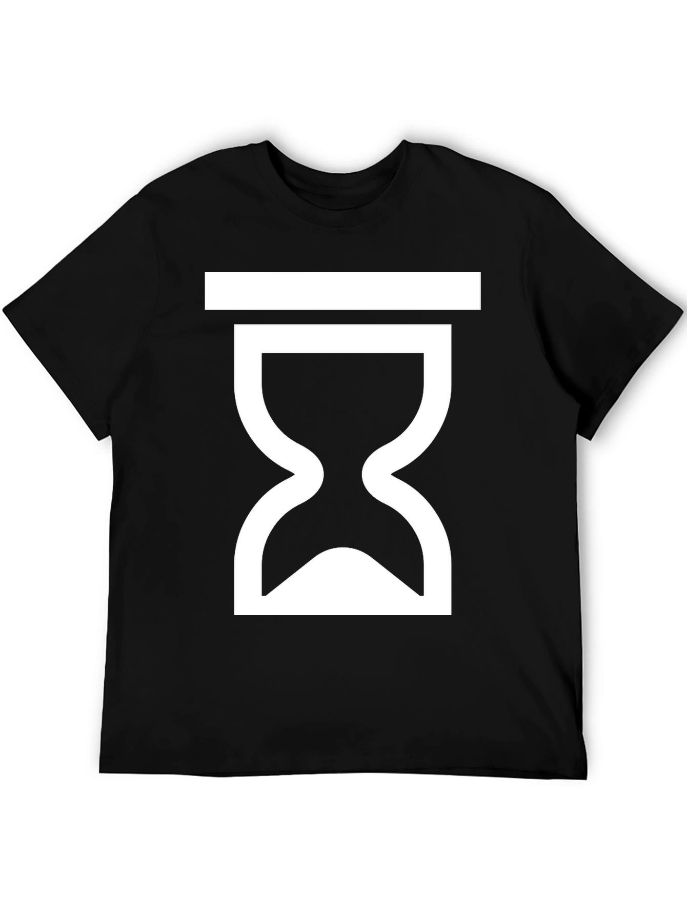 Black Hourglass Symbol T-Shirt - Classic Time Design view 5