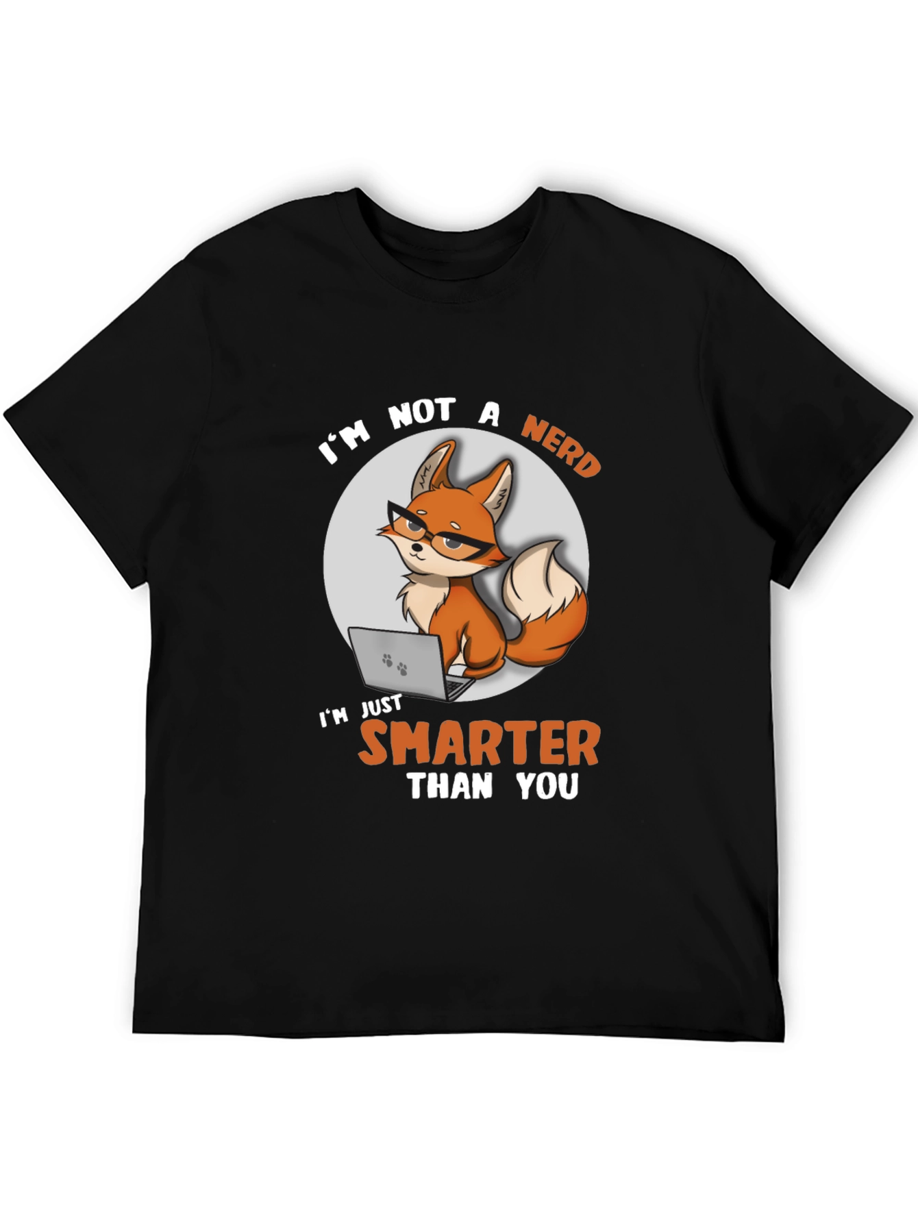 Black Smarter Than You Fox Graphic Tee view 5
