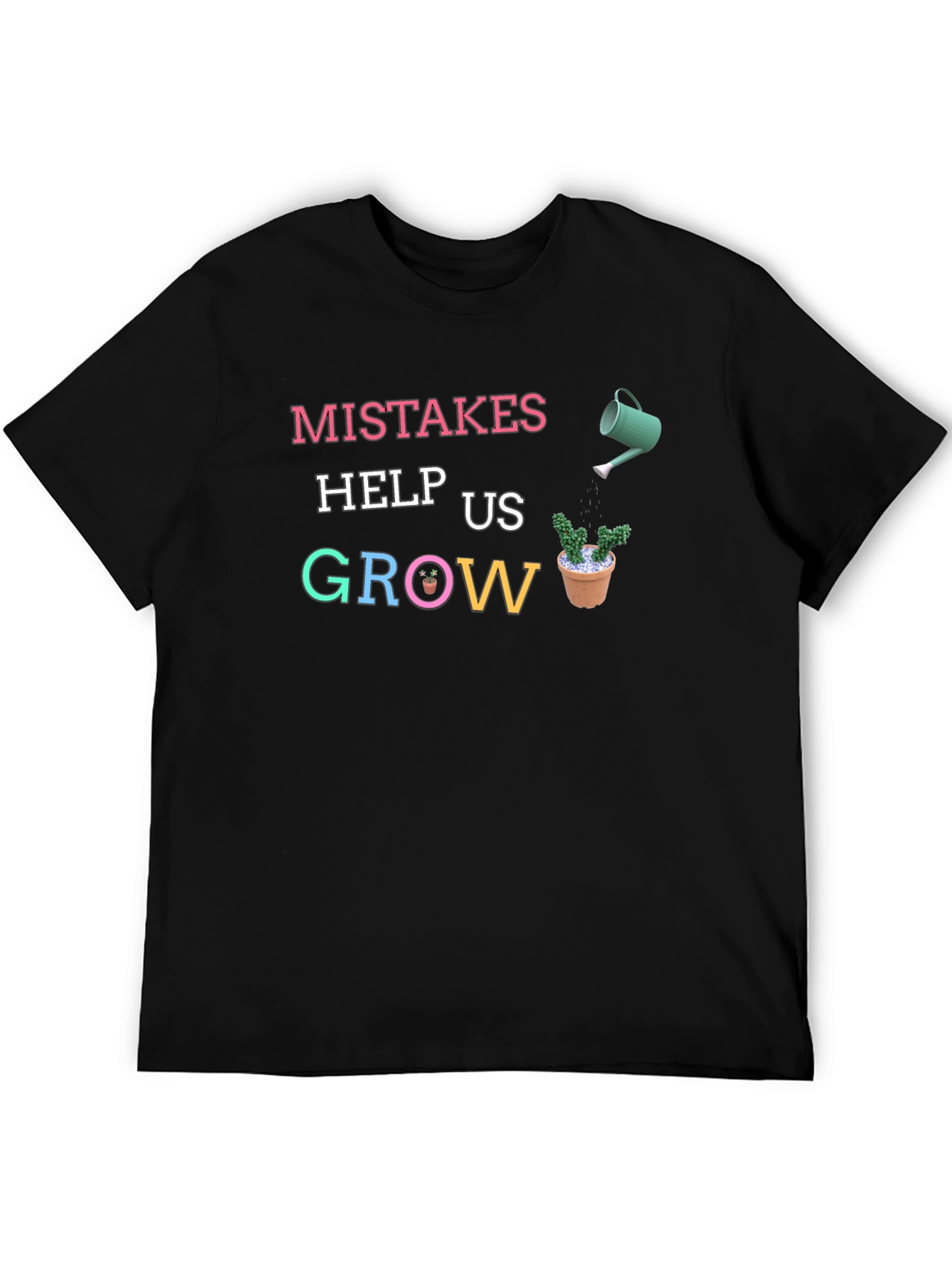 Black Mistakes Help Us Grow Funny Graphic T-Shirt view 5