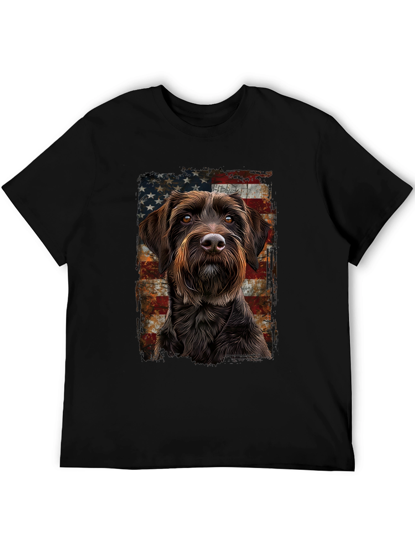 Black Dog Breed American Flag T-Shirt view 5