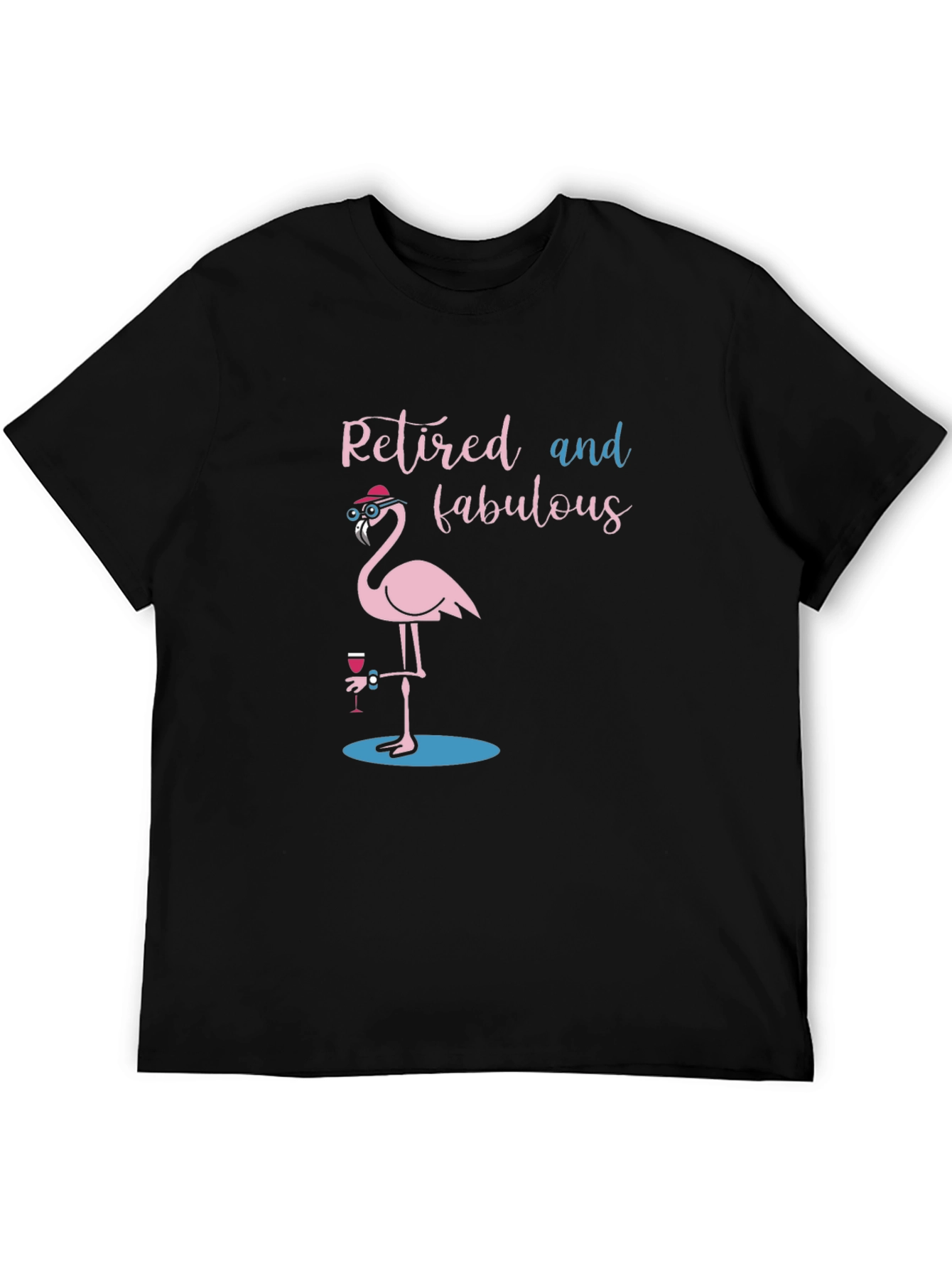 Black Retired and Fabulous Flamingo T-Shirt view 5