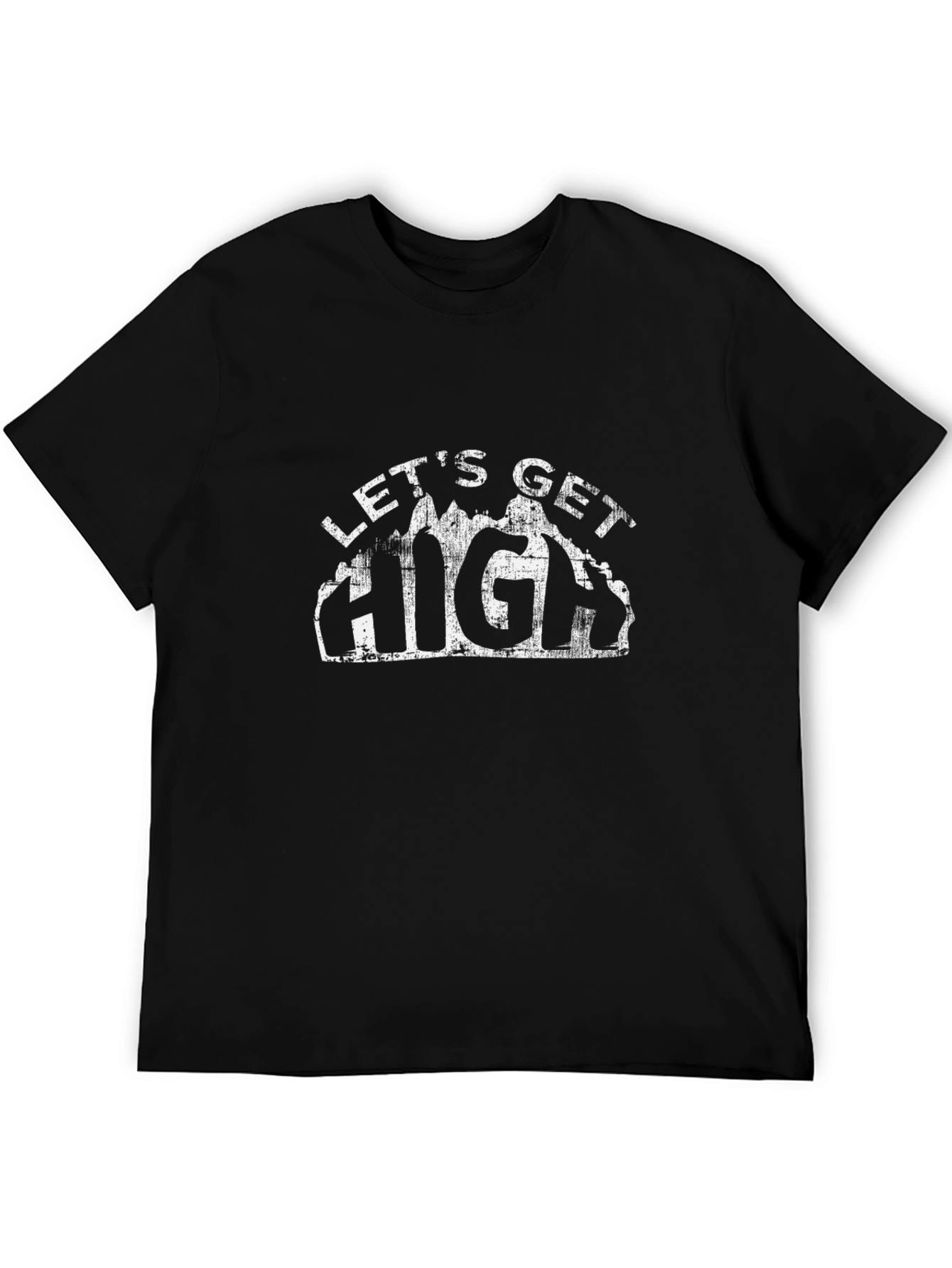 Black Let's Get High T-Shirt view 5