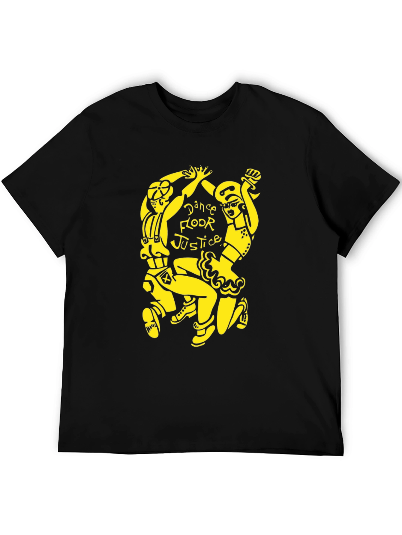 Black Dance Floor Justice Graphic Tee - Black Cotton T-Shirt view 5