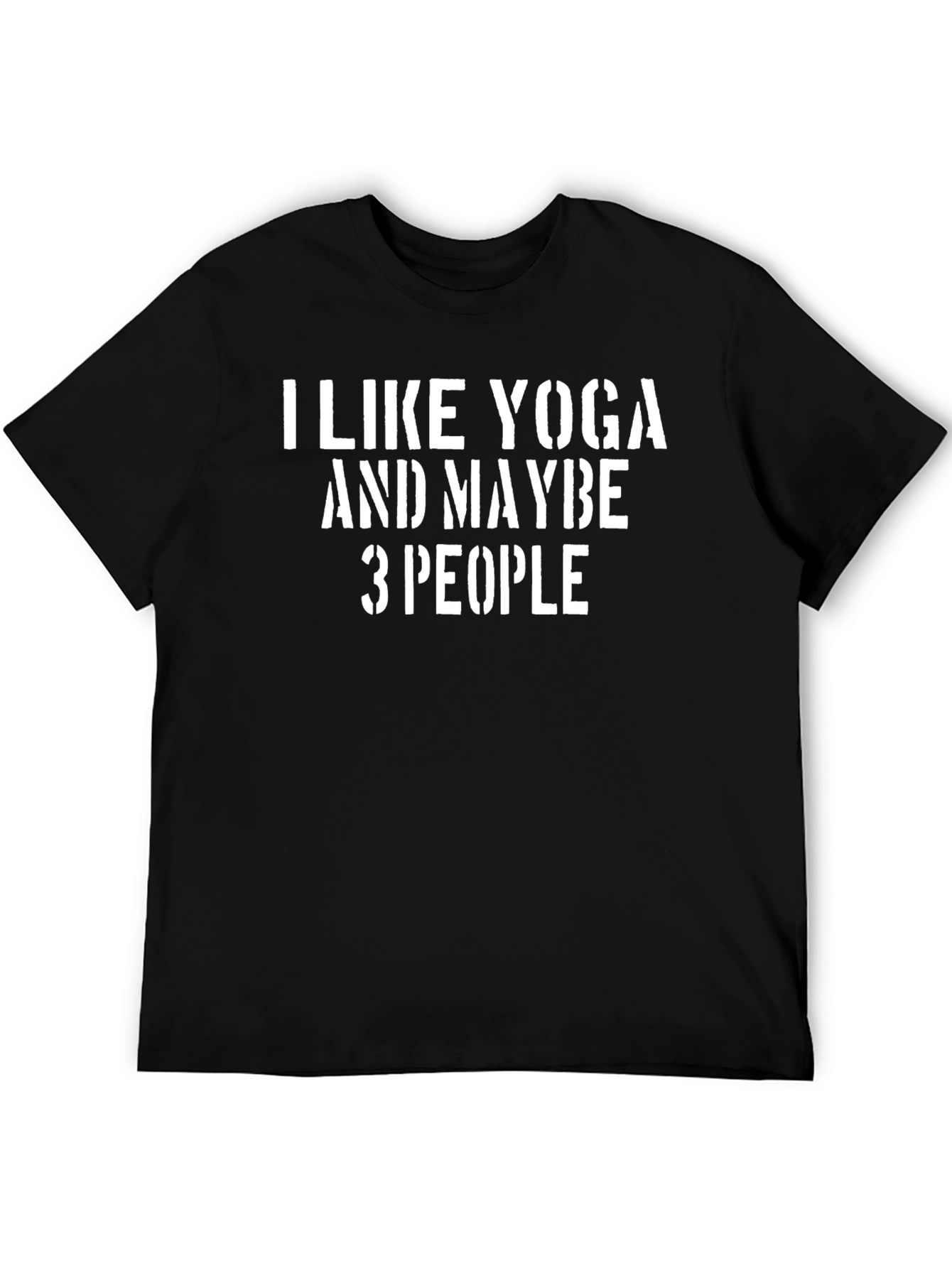 Black Yoga Lover Graphic Tee - "I Like Yoga and Maybe 3 People" view 5