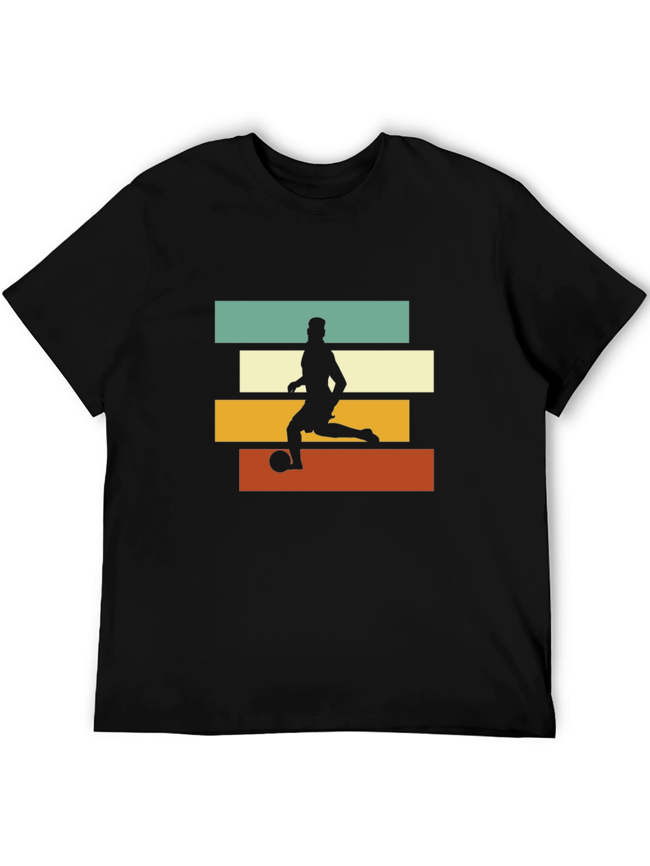 Black Retro Soccer Player Graphic Tee - Black view 5