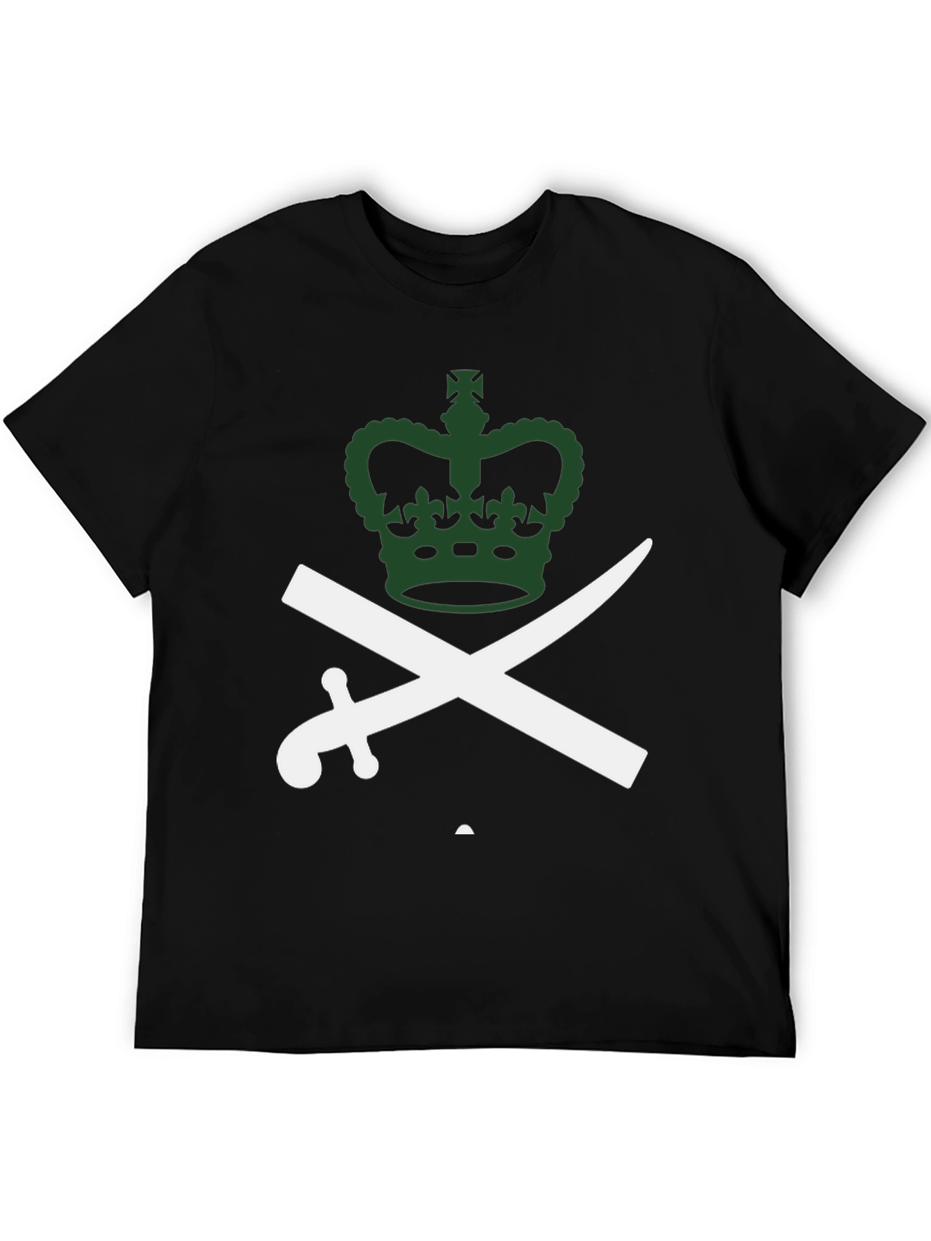Black Crown and Swords Graphic Tee - Black Cotton T-Shirt view 5