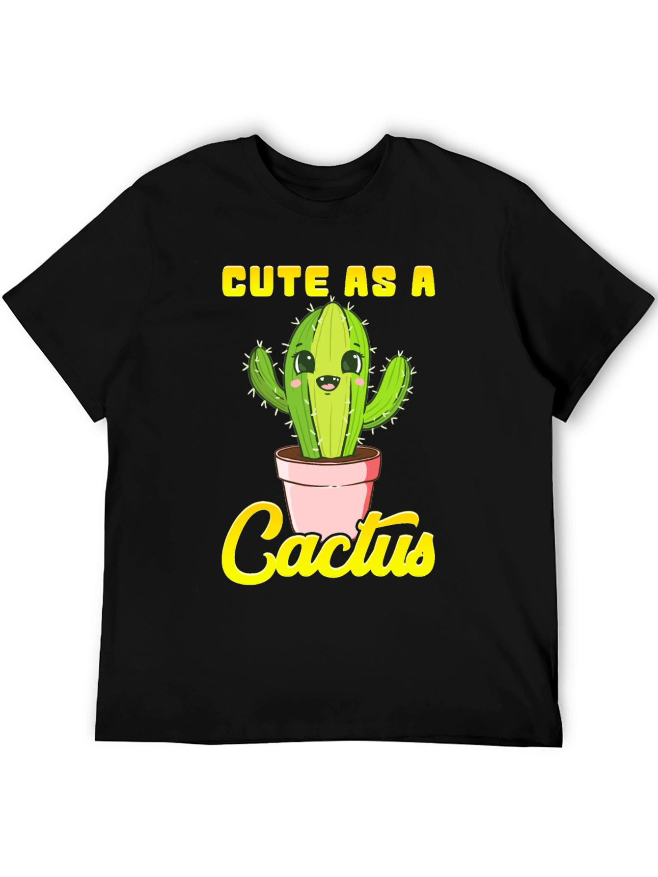 Black Cute as a Cactus Graphic Tee - Unisex Black Shirt view 5