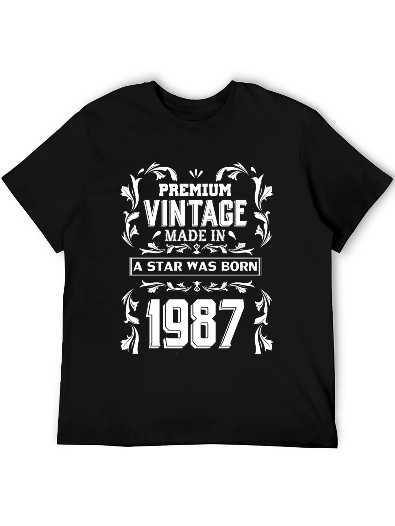 Black Premium Vintage 1987 Birthday T-Shirt view 5