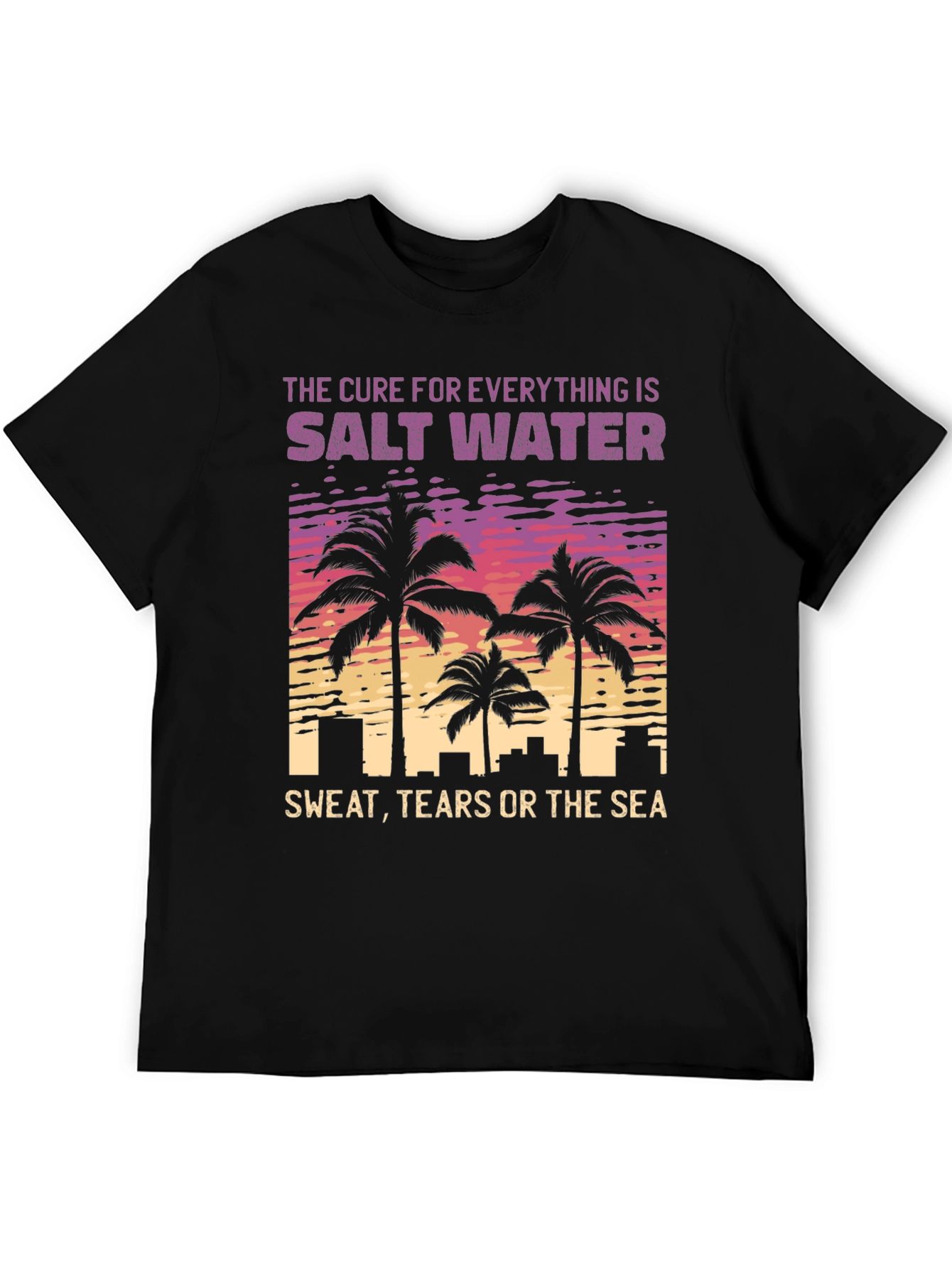 Black Salt Water Cure T-Shirt - Beach Lover Tee view 5