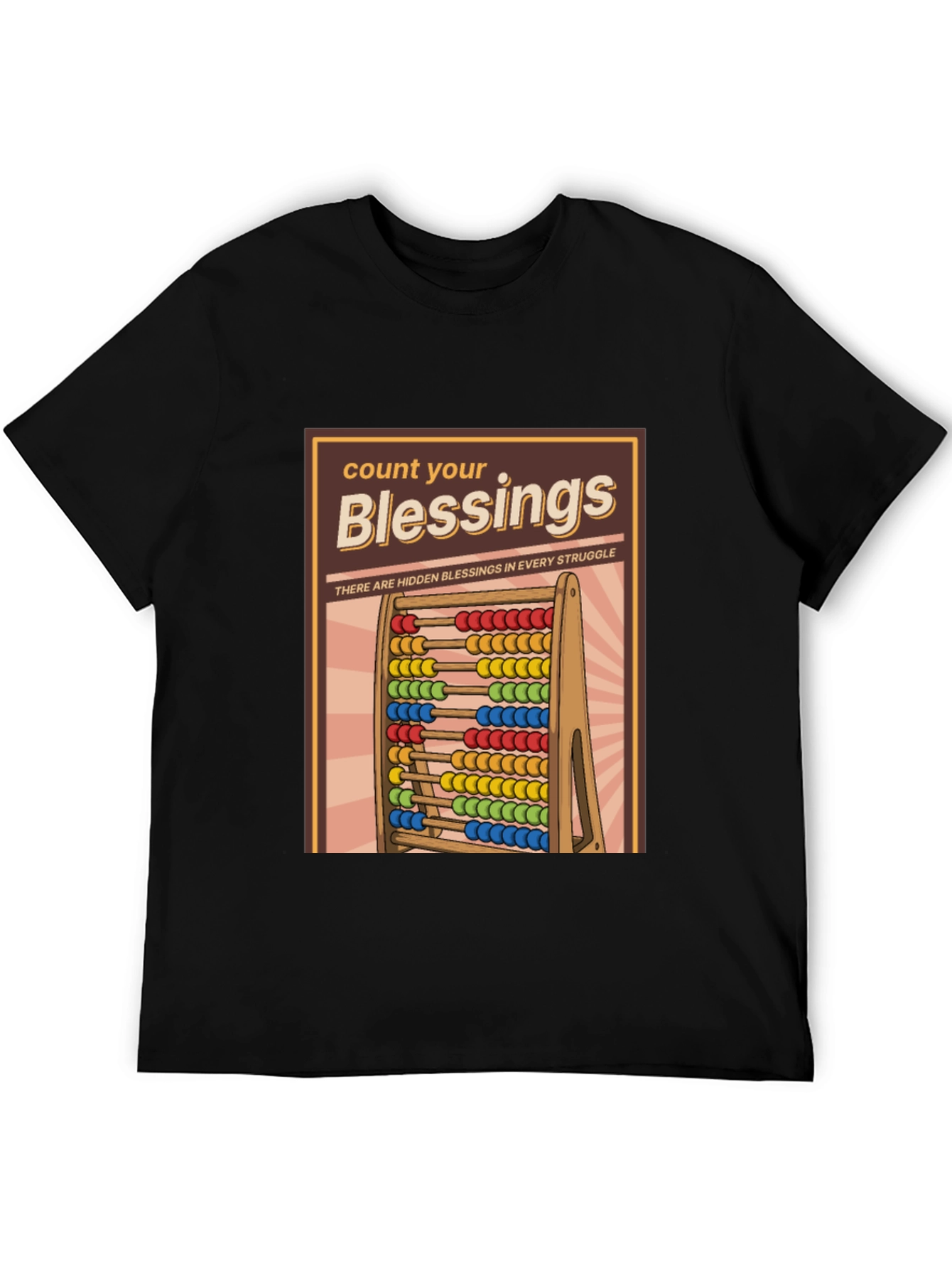 Black Count Your Blessings T-Shirt - Hidden Blessings in Struggle view 5