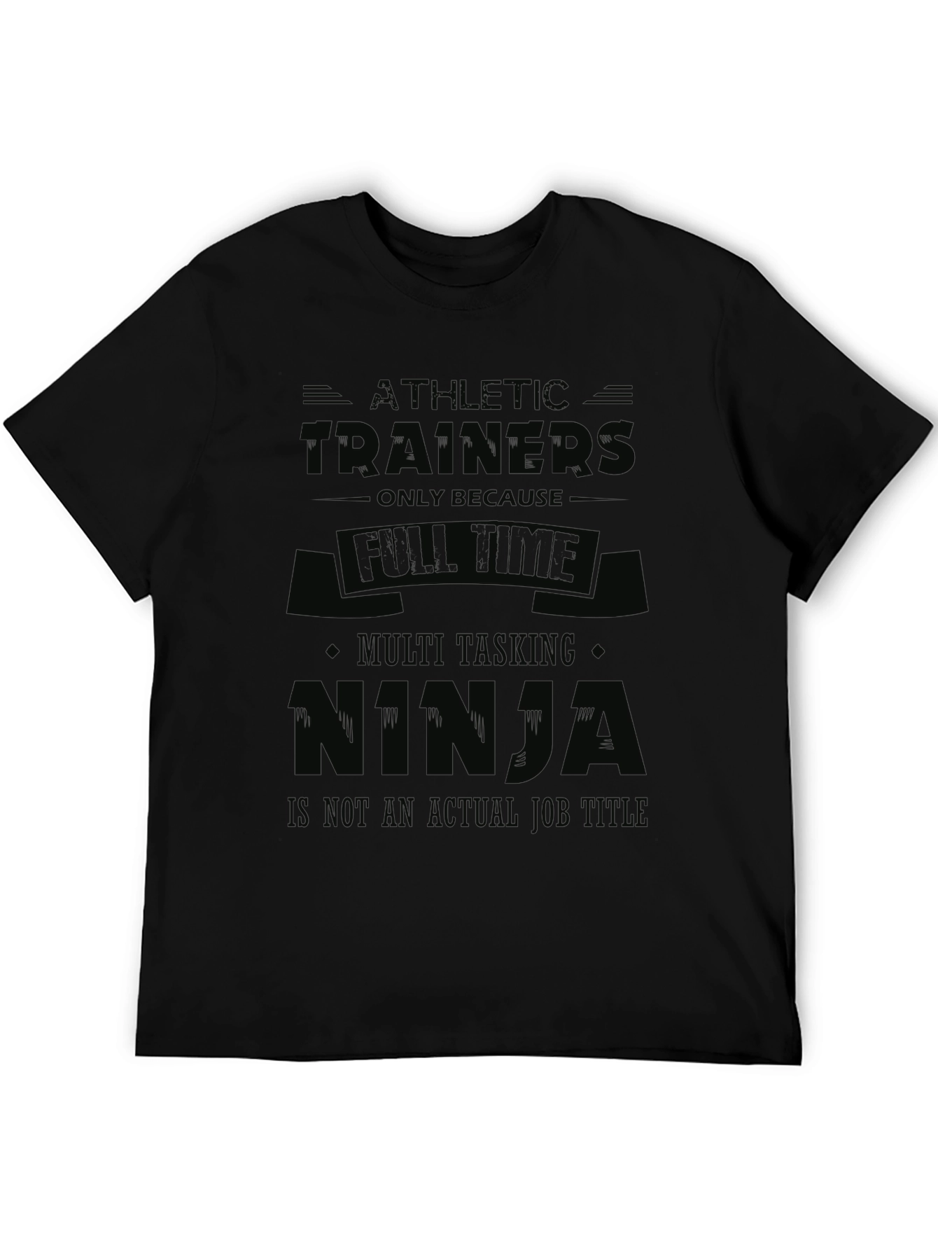 Black Athletic Trainer Ninja Black T-Shirt view 5