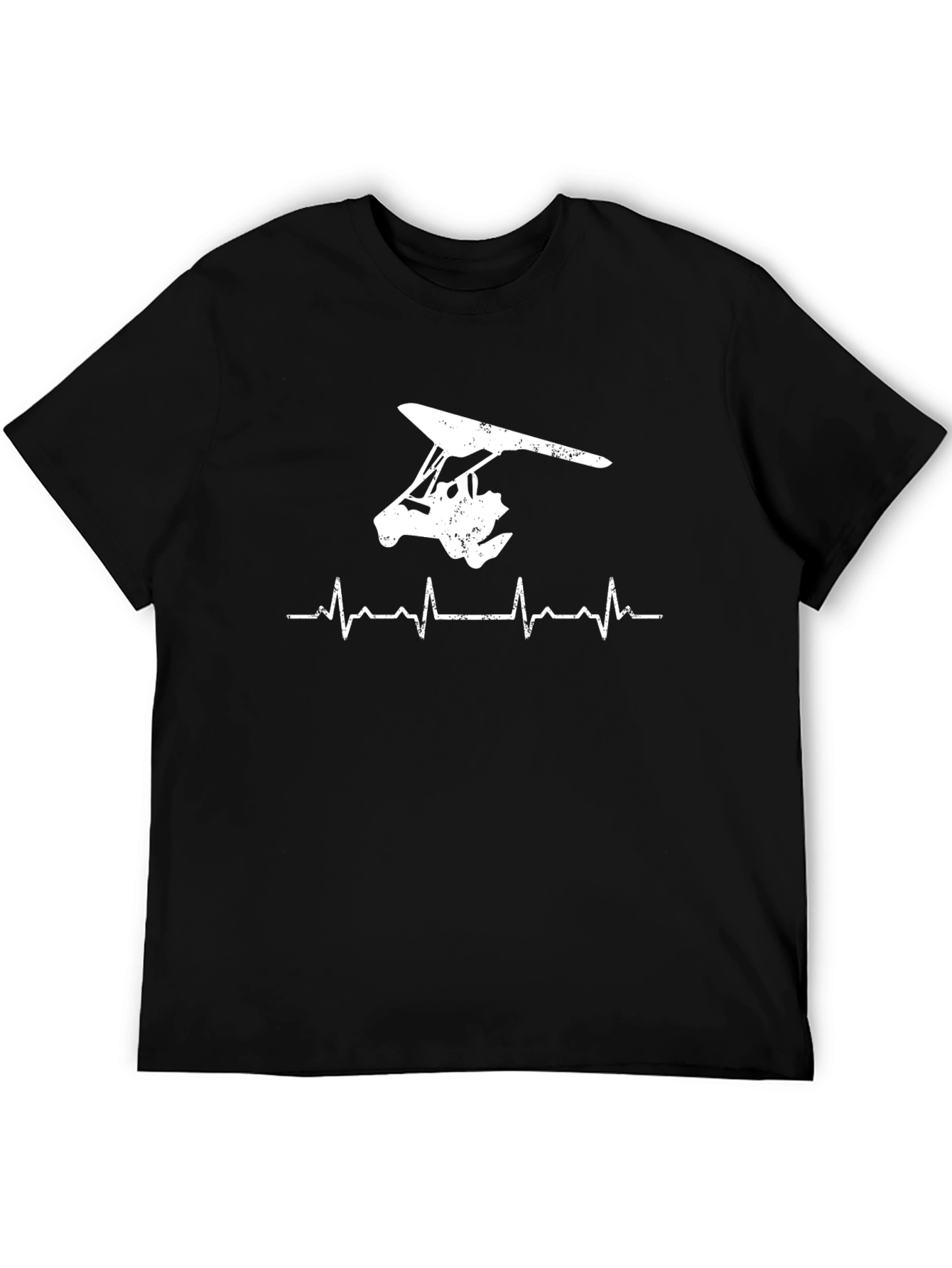 Black Hang Gliding Heartbeat T-Shirt view 5