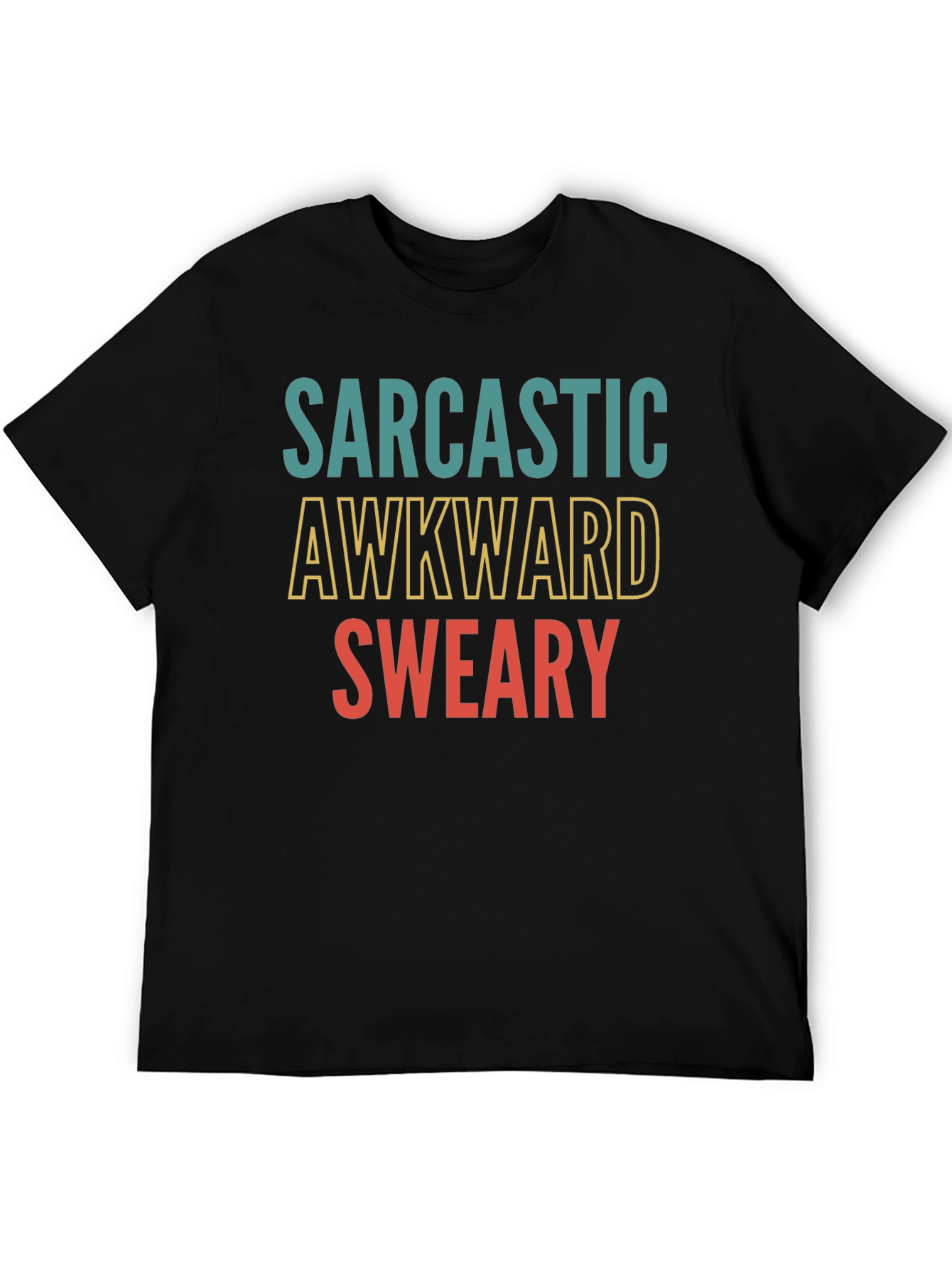 Black Sarcastic Awkward Sweary Graphic Tee view 5