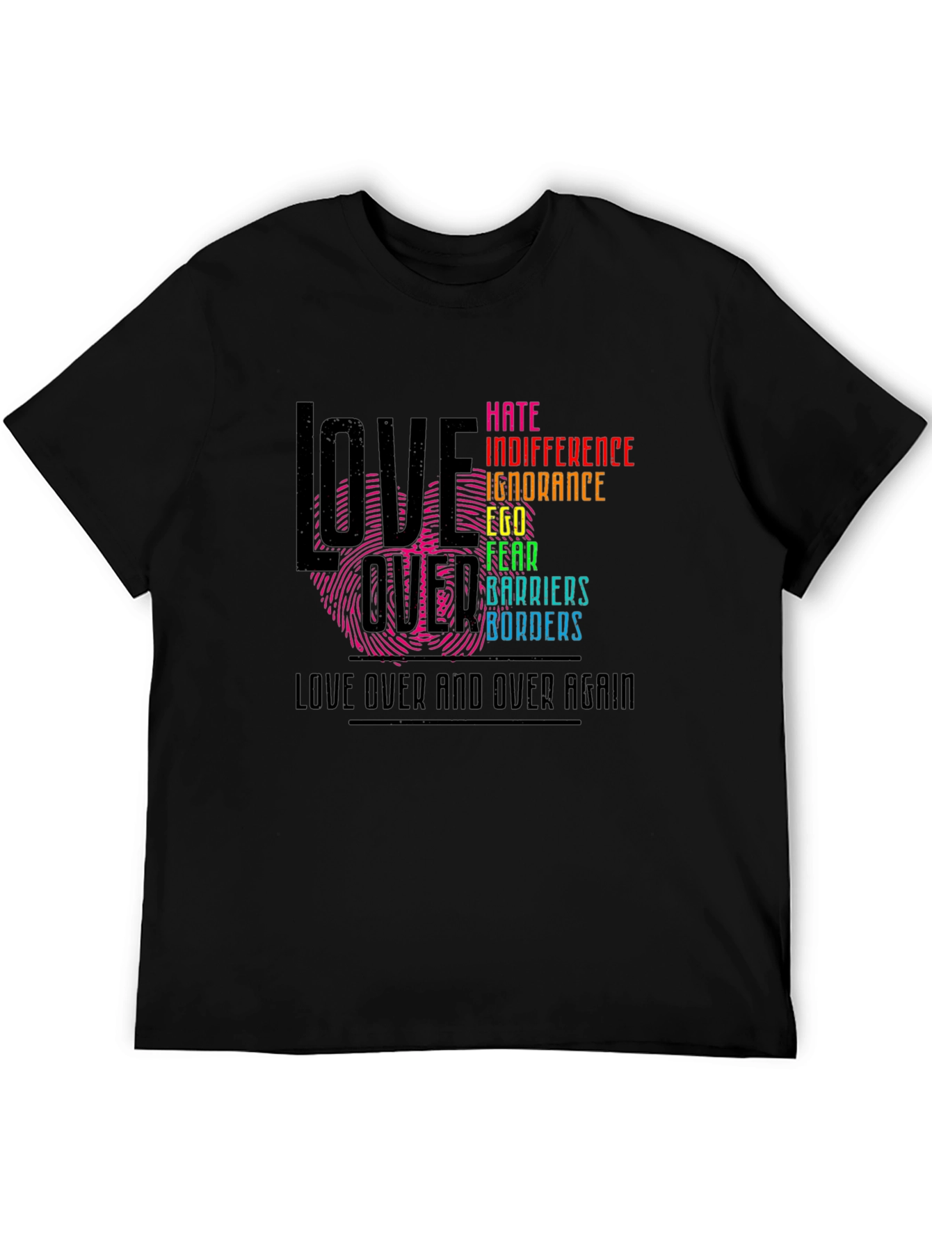 Black Love Over Hate Graphic T-Shirt view 5