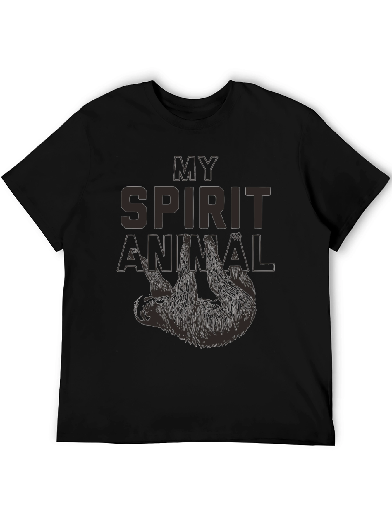 Black My Spirit Animal Sloth Graphic T-Shirt - Relaxed Fit view 5