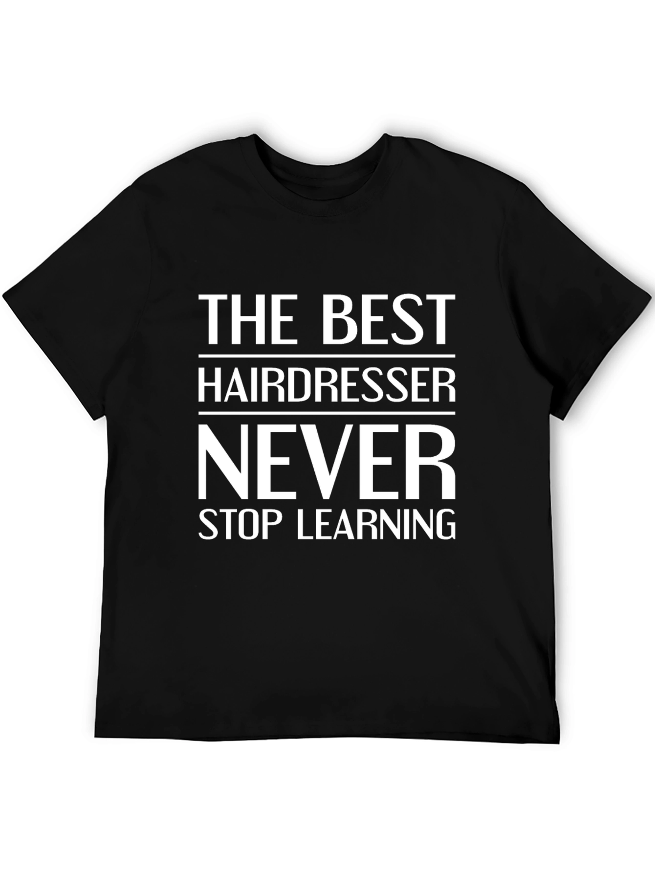 Black Hairdresser Graphic T-Shirt - Never Stop Learning Tee view 5