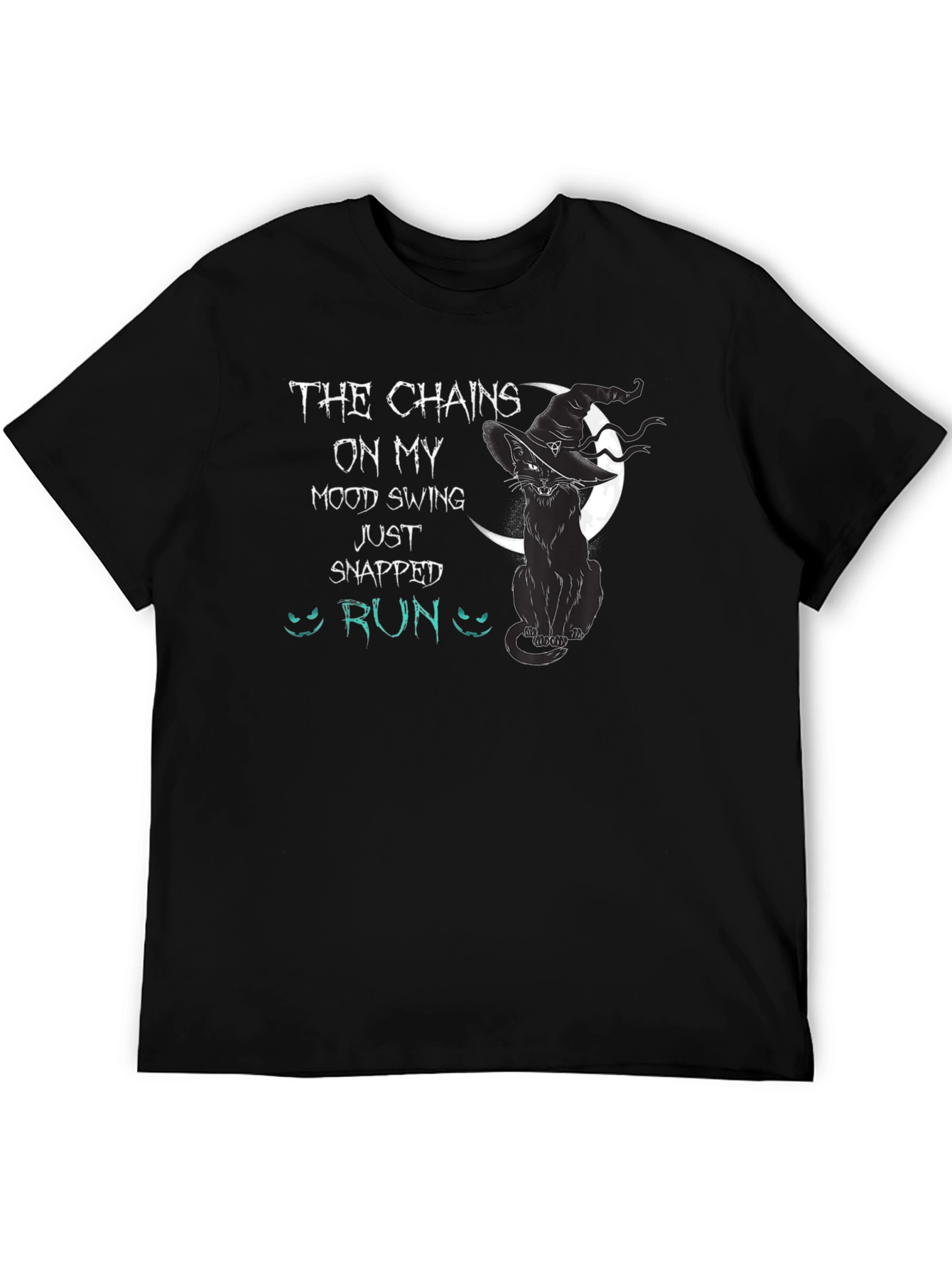 Black Chains on My Mood Swing Black Cat T-Shirt view 5