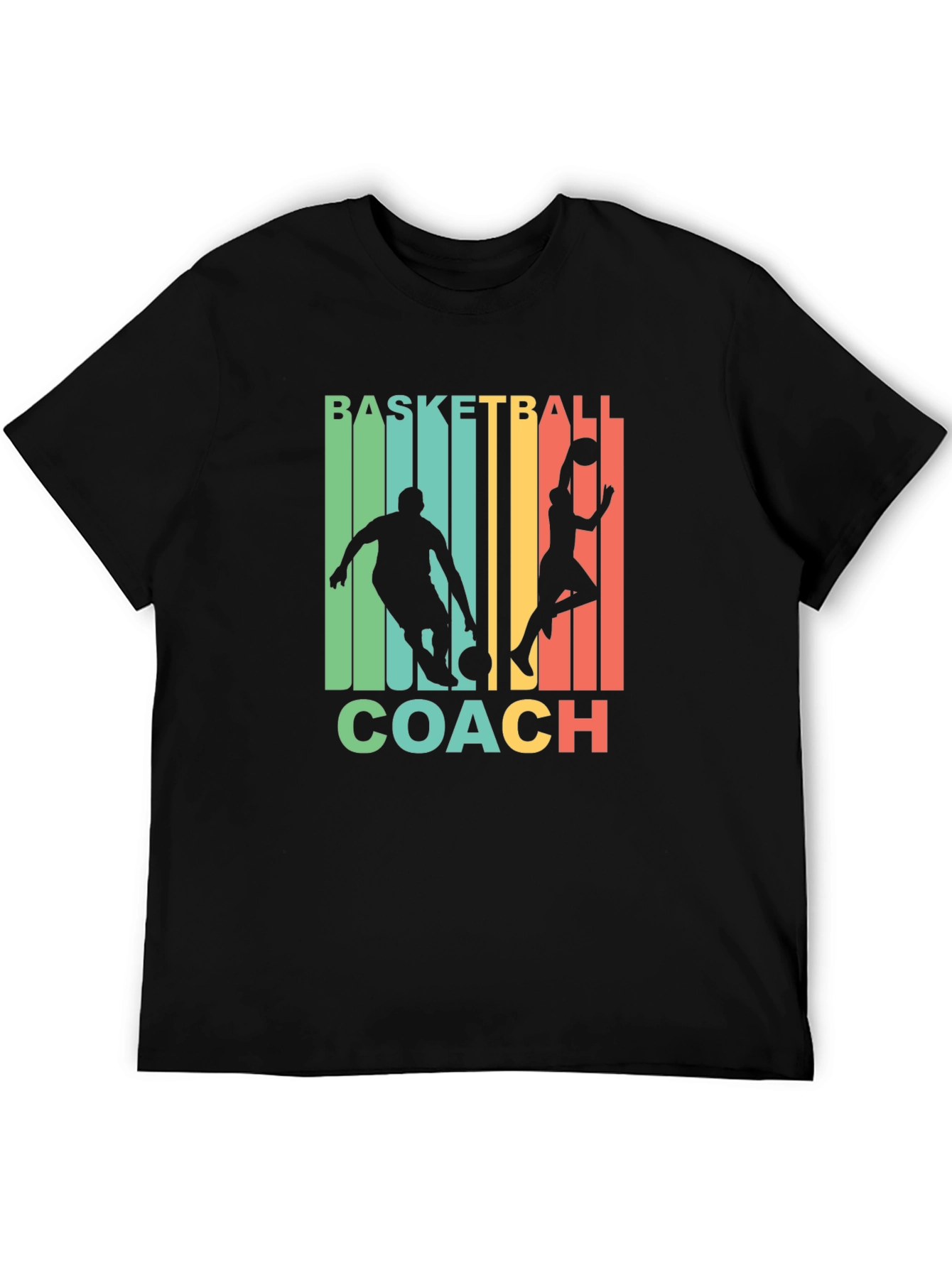 Black Basketball Coach Graphic T-Shirt view 5