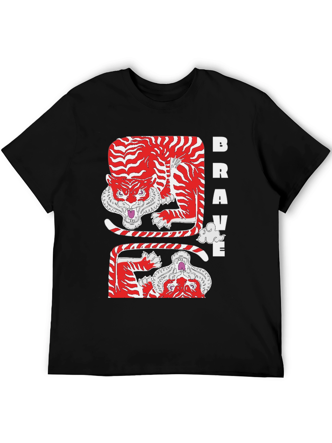 Black Brave Tiger Graphic Tee view 5