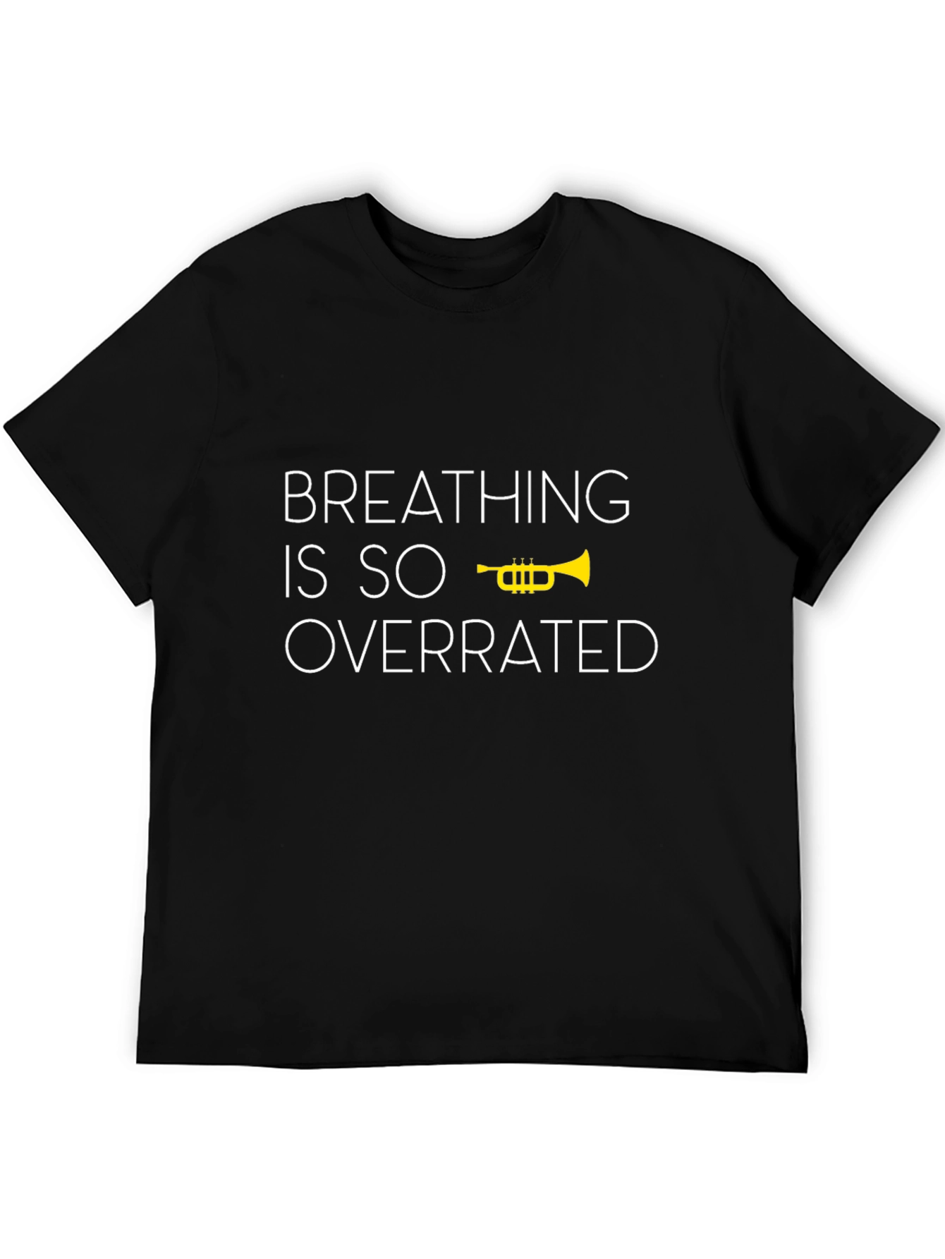 Black Breathing is Overrated Trumpet Graphic T-Shirt view 5