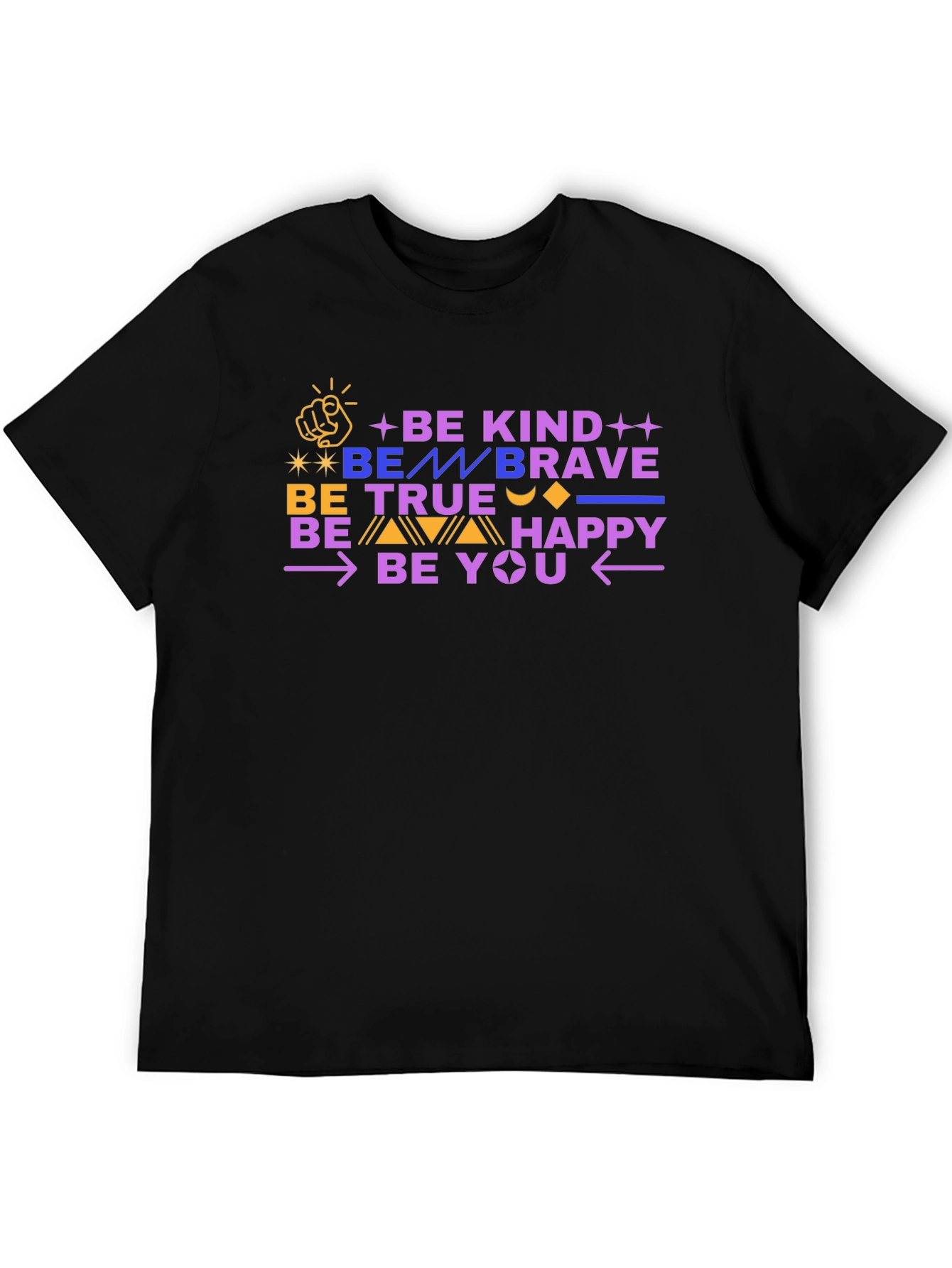 Black Be Kind Be Brave Graphic Tee - Unisex Soft Cotton T-Shirt view 5