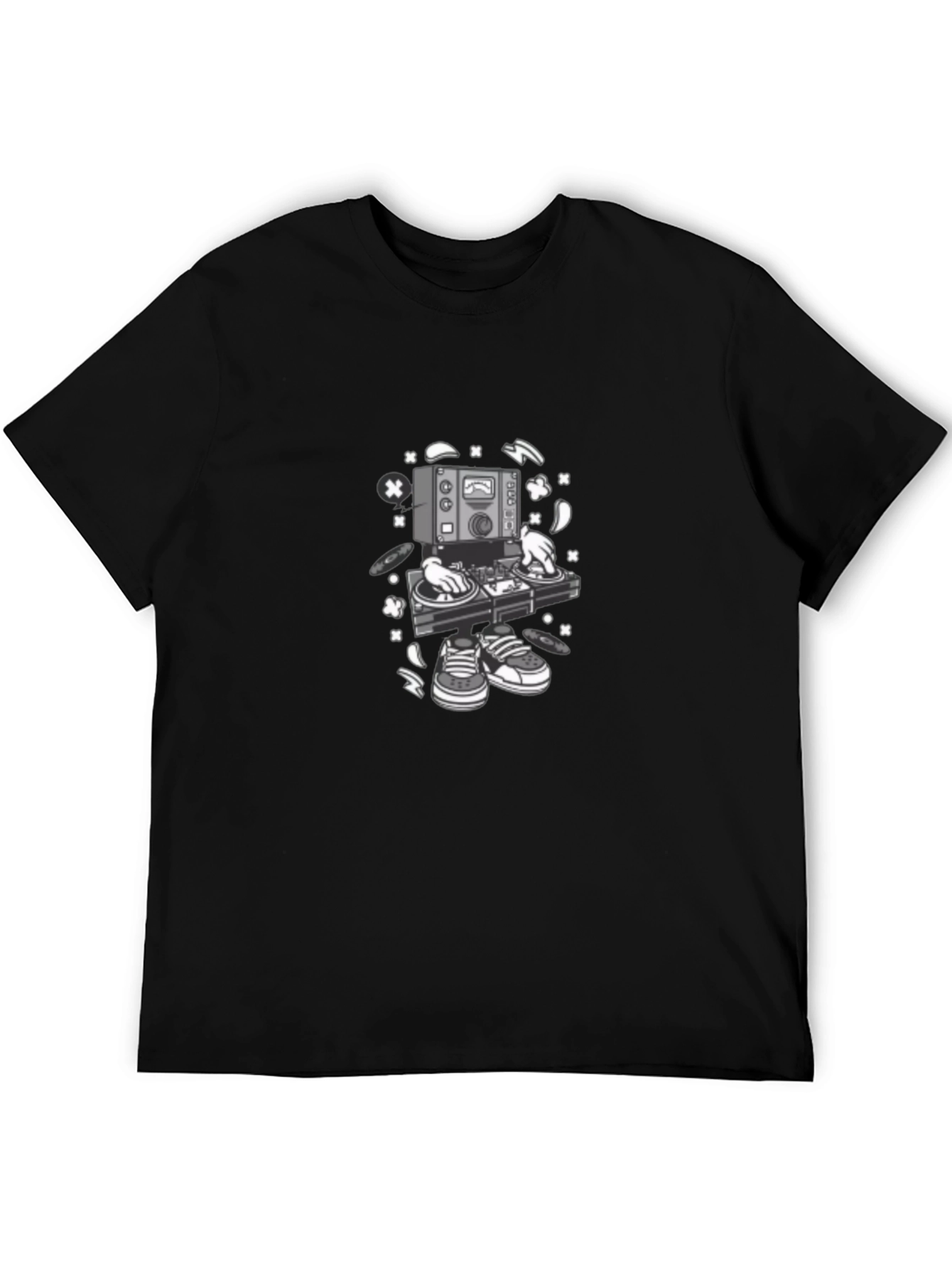 Black DJ Turntable Graphic T-Shirt - Black view 5