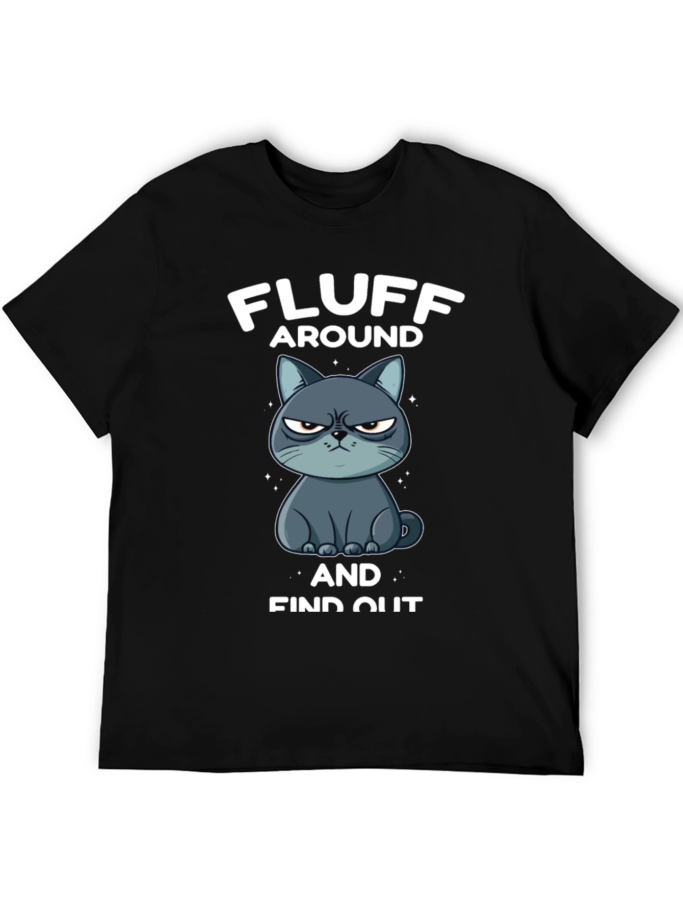Black Fluff Around and Find Out Grumpy Cat T-Shirt view 5