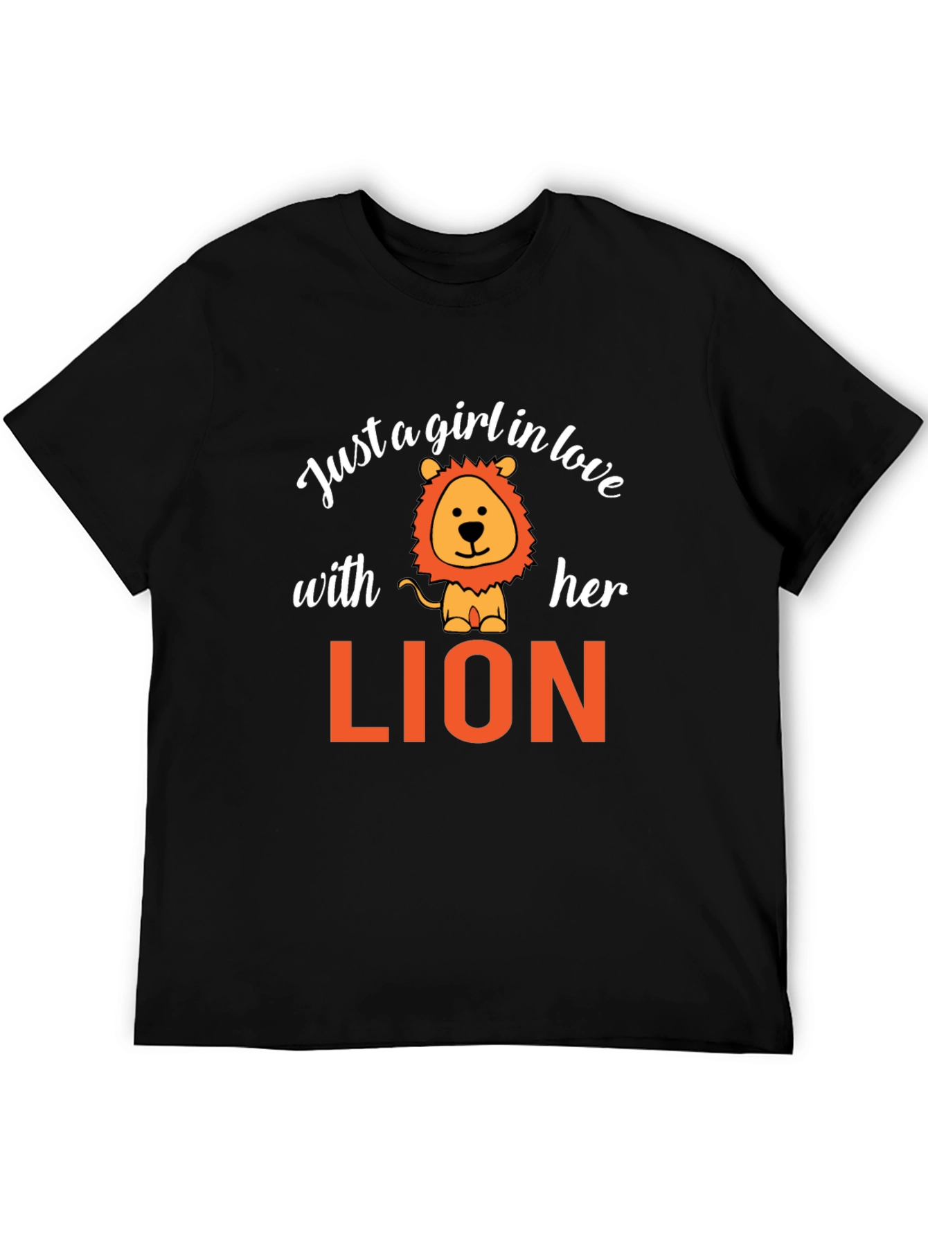 Black Just A Girl In Love With Her Lion Graphic T-Shirt view 5