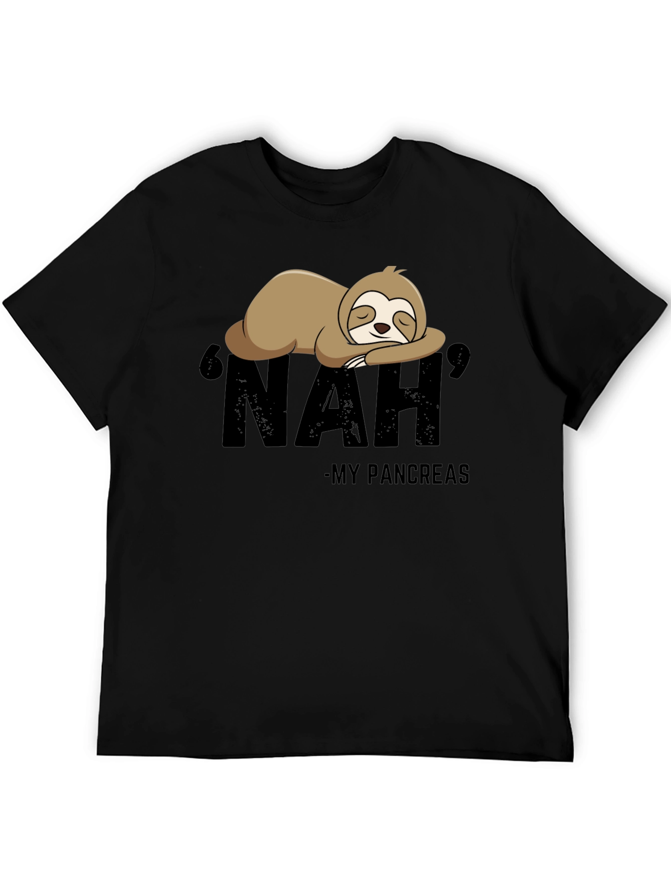 Black Nah, My Pancreas Sloth T-Shirt view 5