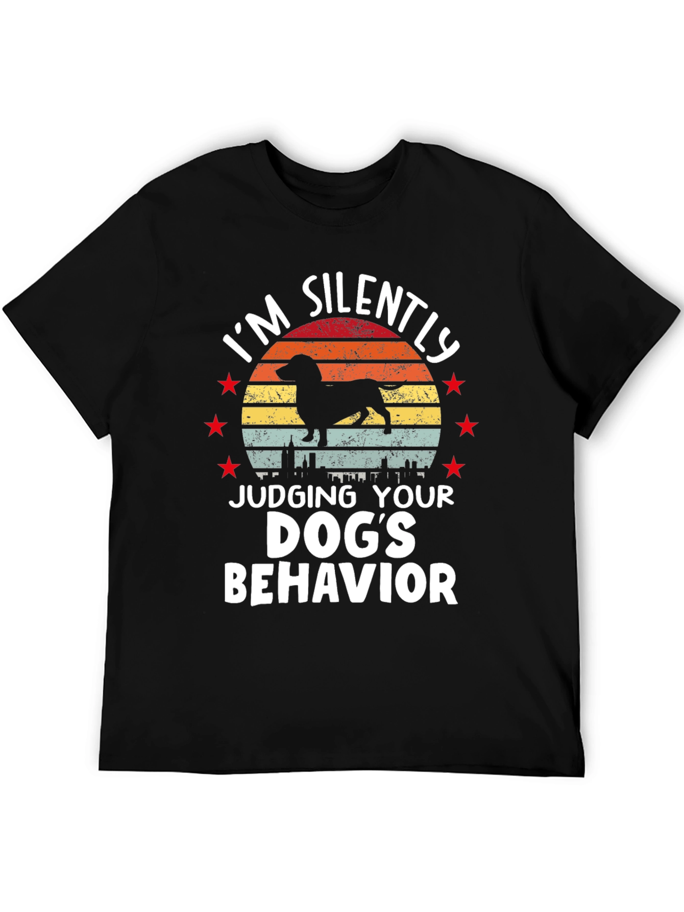 Black Funny Dog Judging T-Shirt view 5
