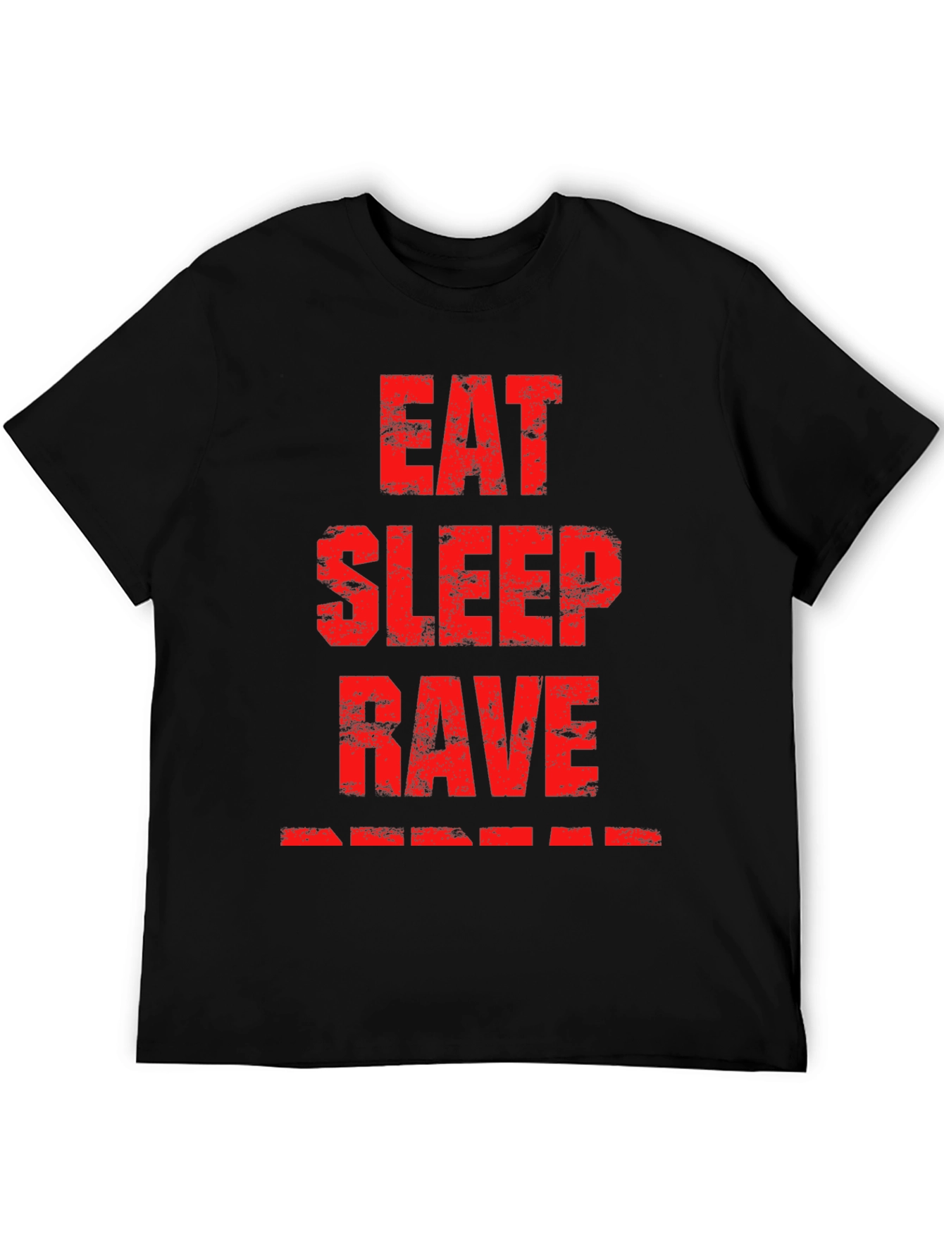 Black Eat Sleep Rave Black Graphic T-Shirt view 5