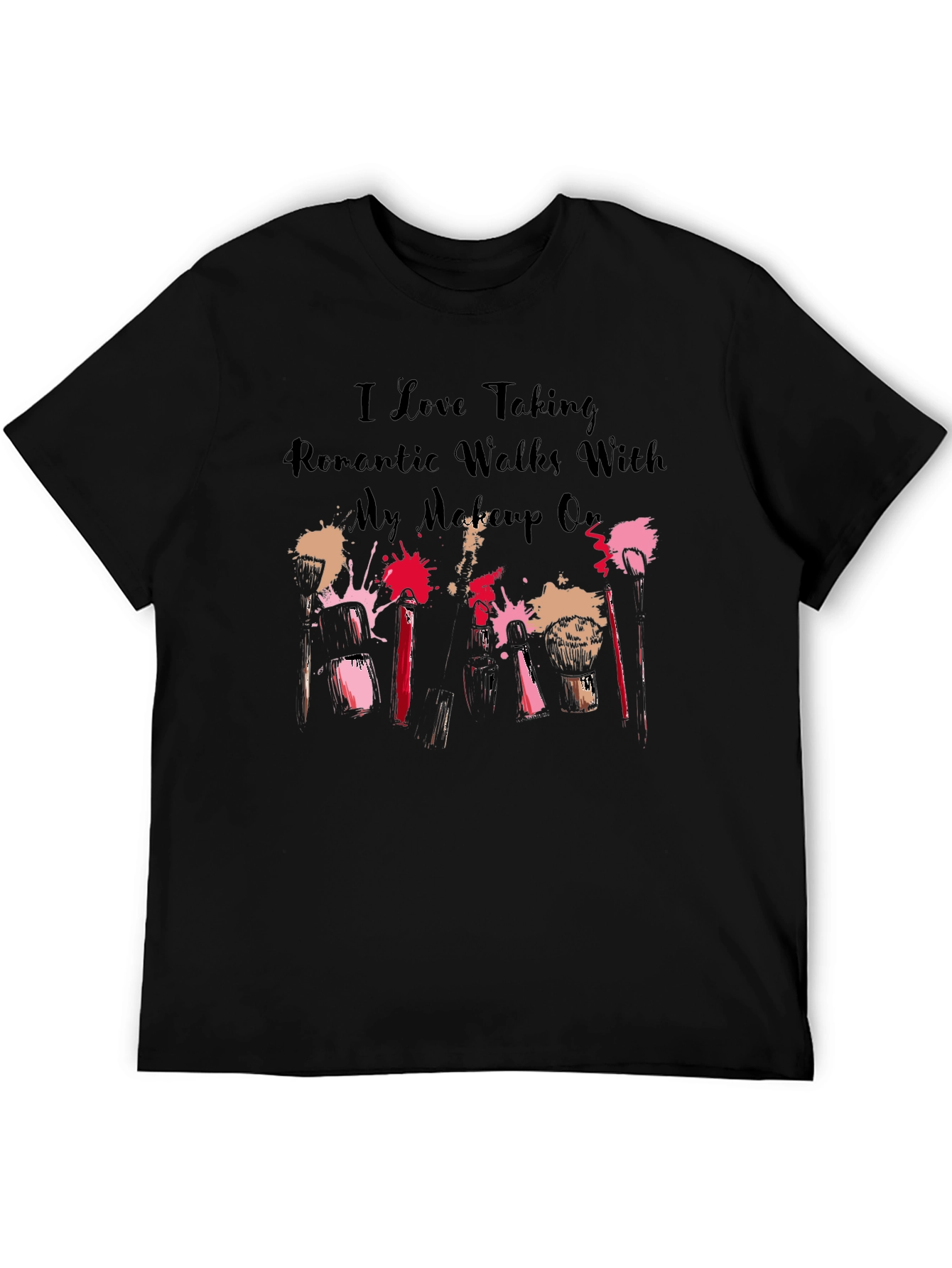 Black Romantic Walks Makeup T-Shirt - Black view 5