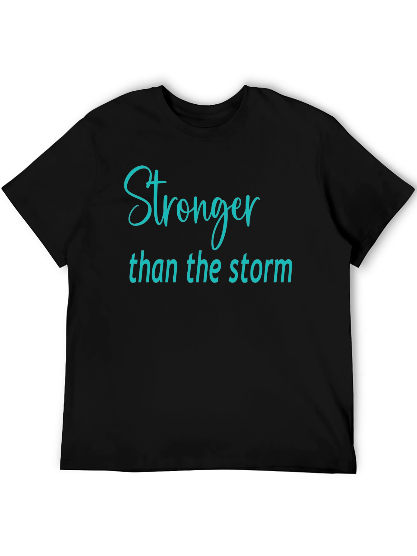 Black Stronger Than The Storm Black T-Shirt view 5