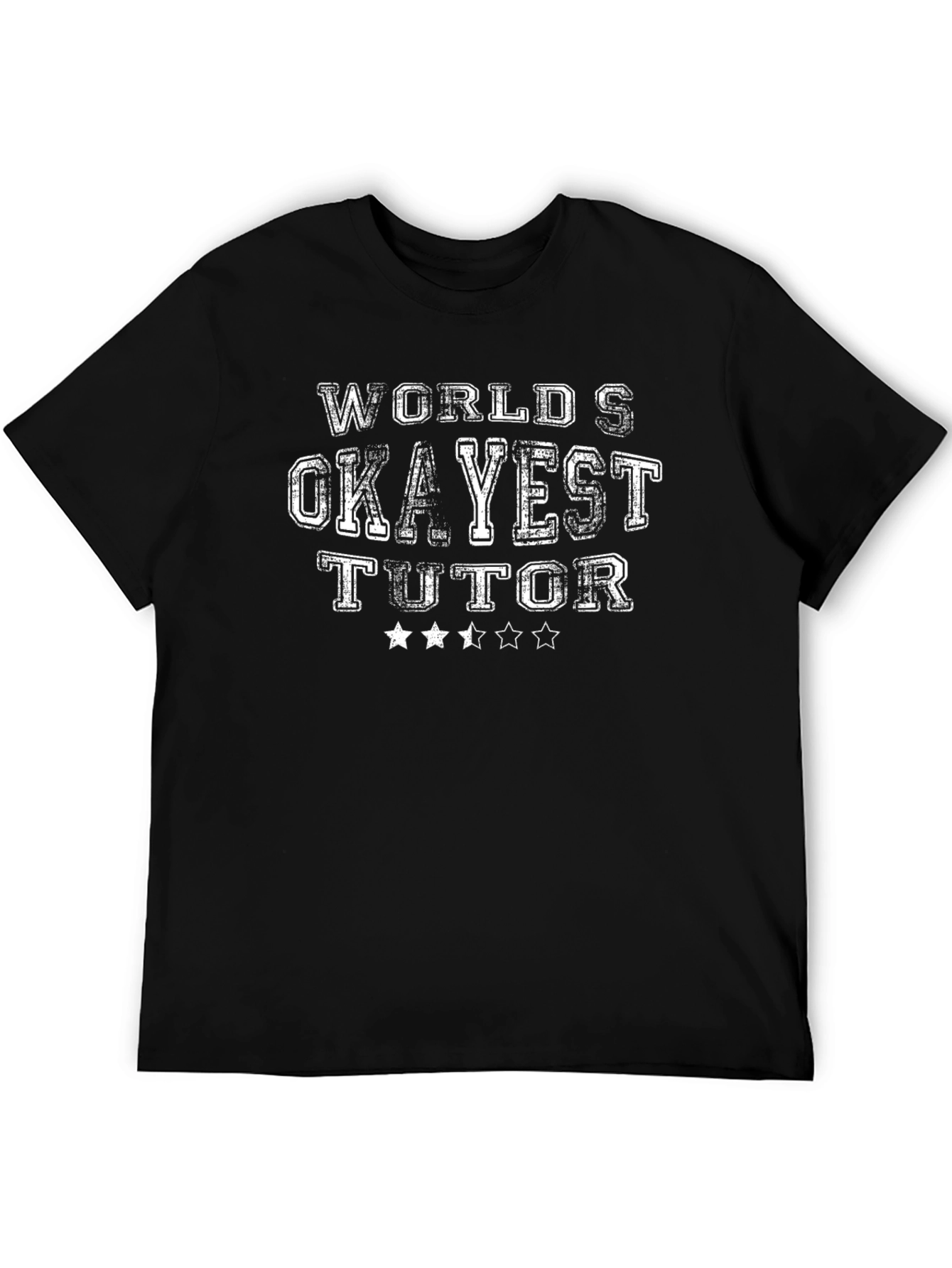 Black World's Okayest Tutor T-Shirt view 5