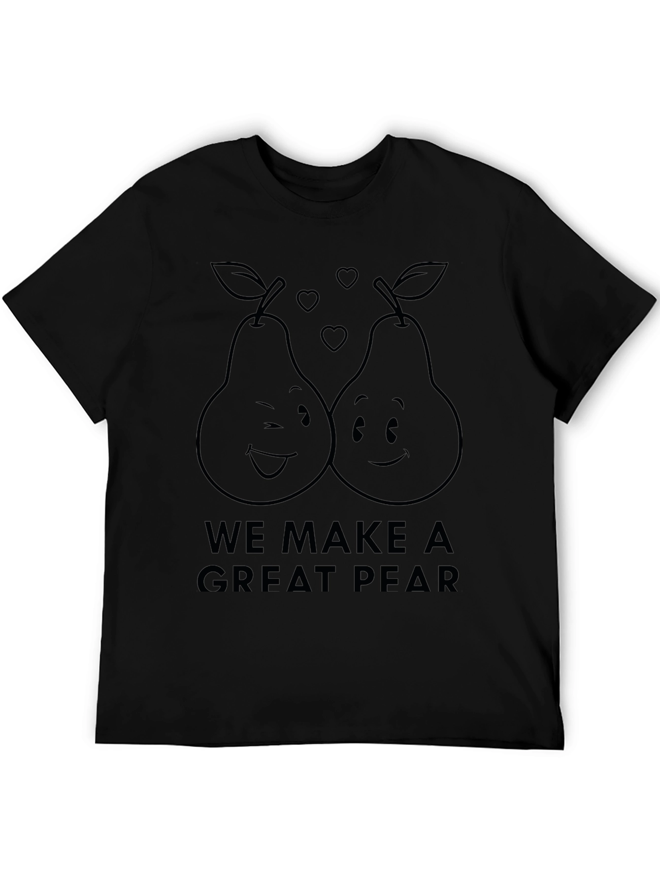 Black Great Pear Pun T-Shirt - Cute Couple Tee view 5