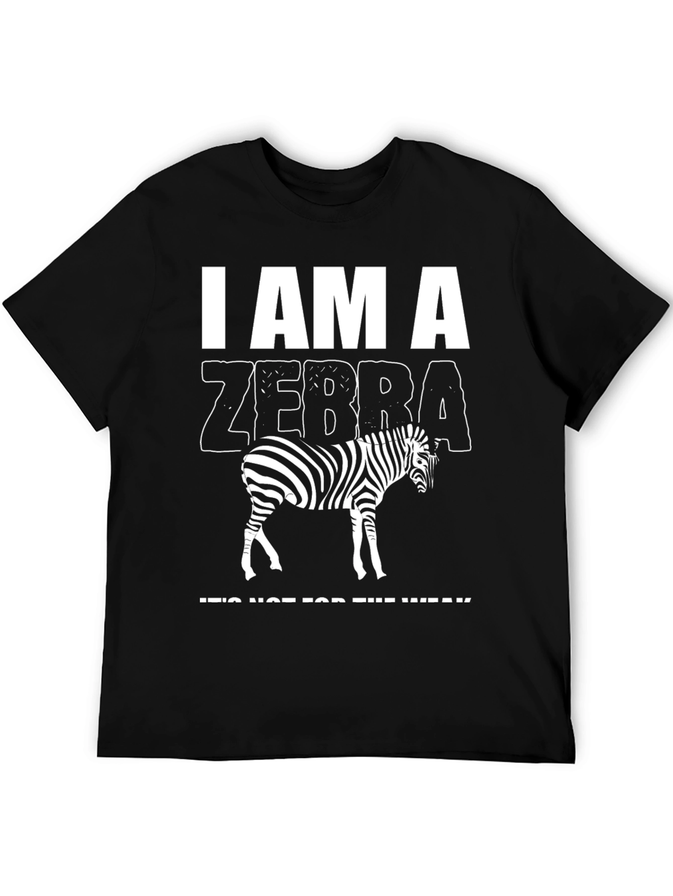 Black I am a Zebra Graphic T-Shirt view 5