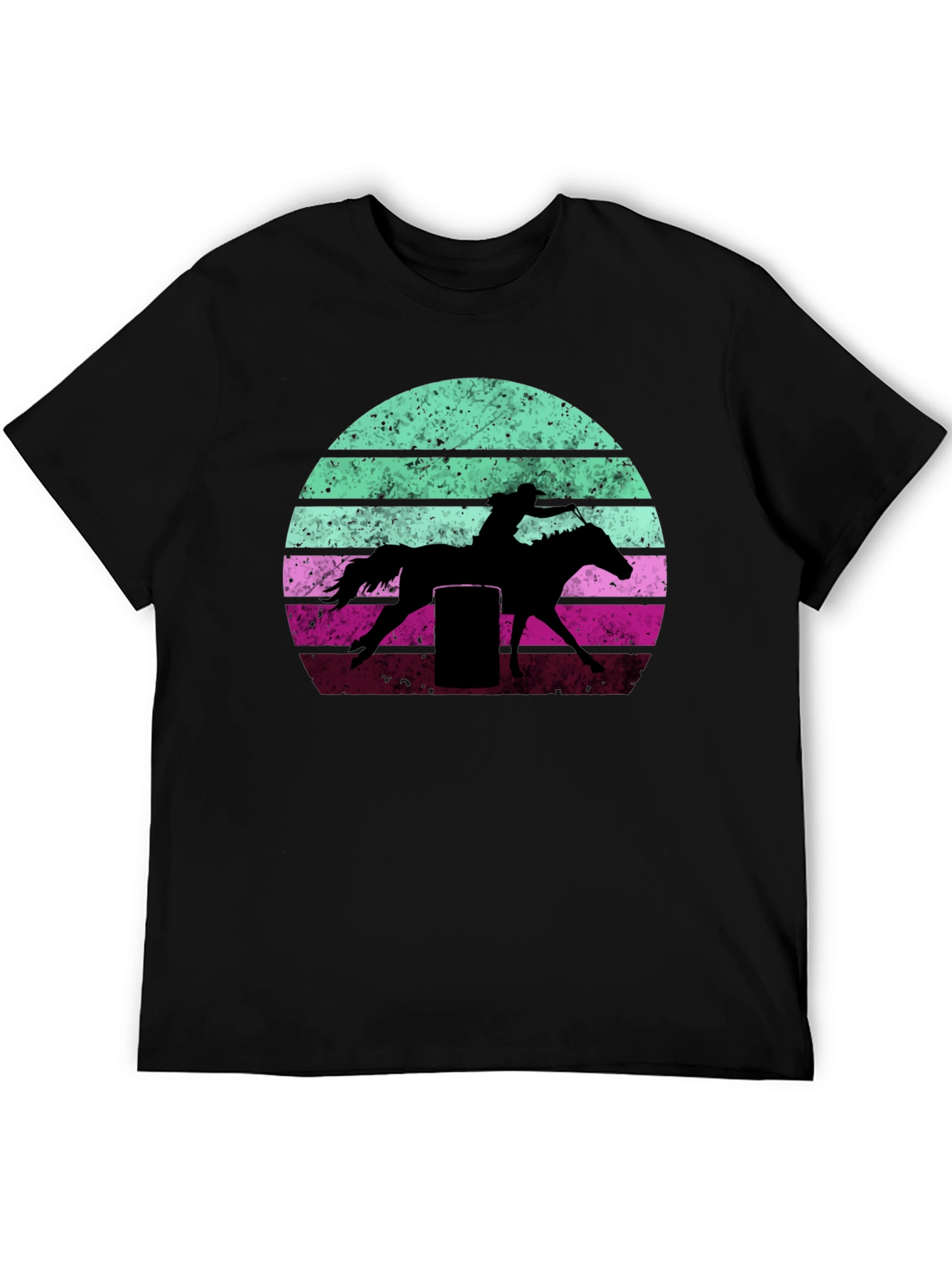 Black Retro Barrel Racing Graphic Tee view 5