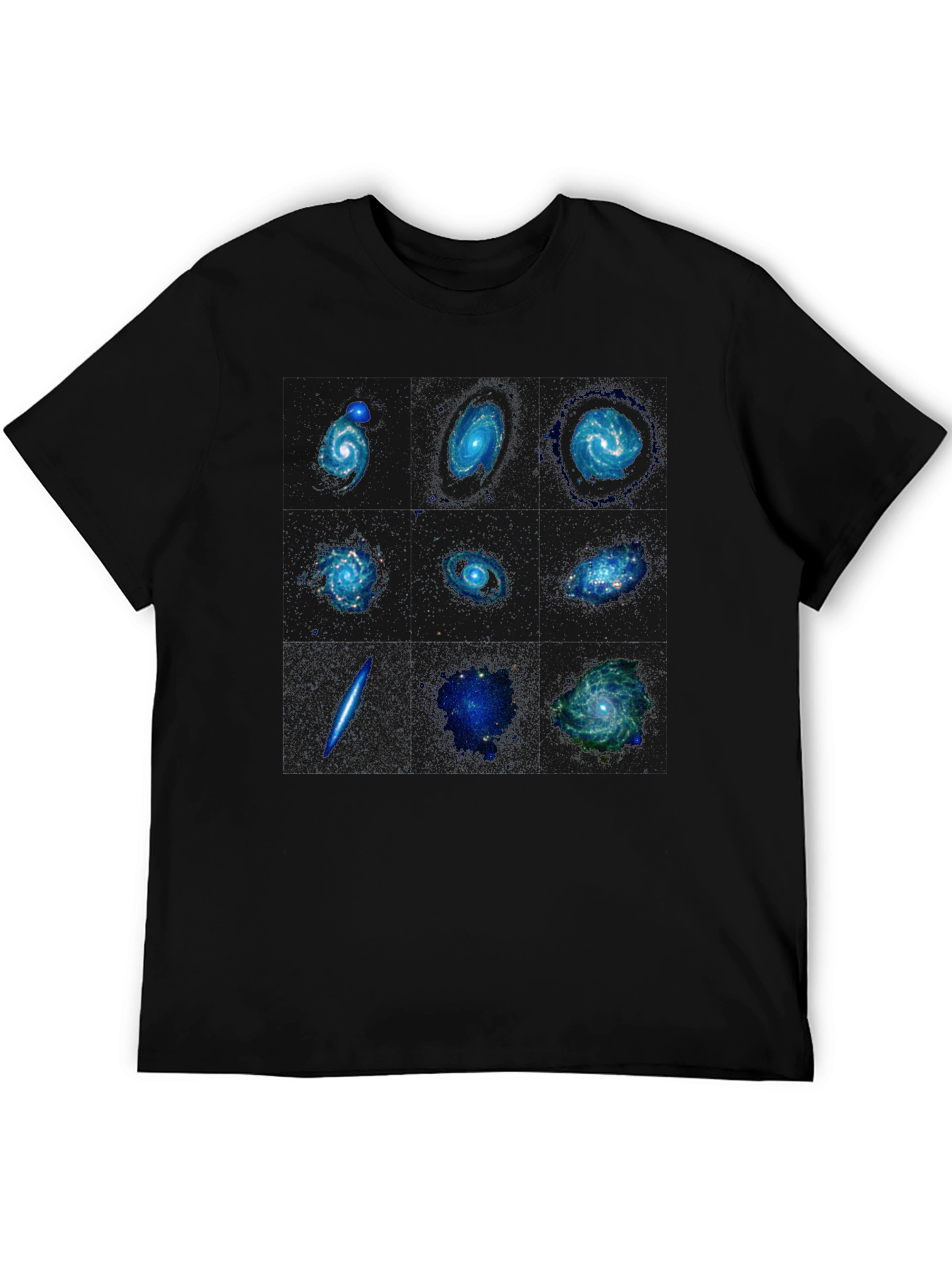 Black Galaxy Print Black T-Shirt - Space Design view 5