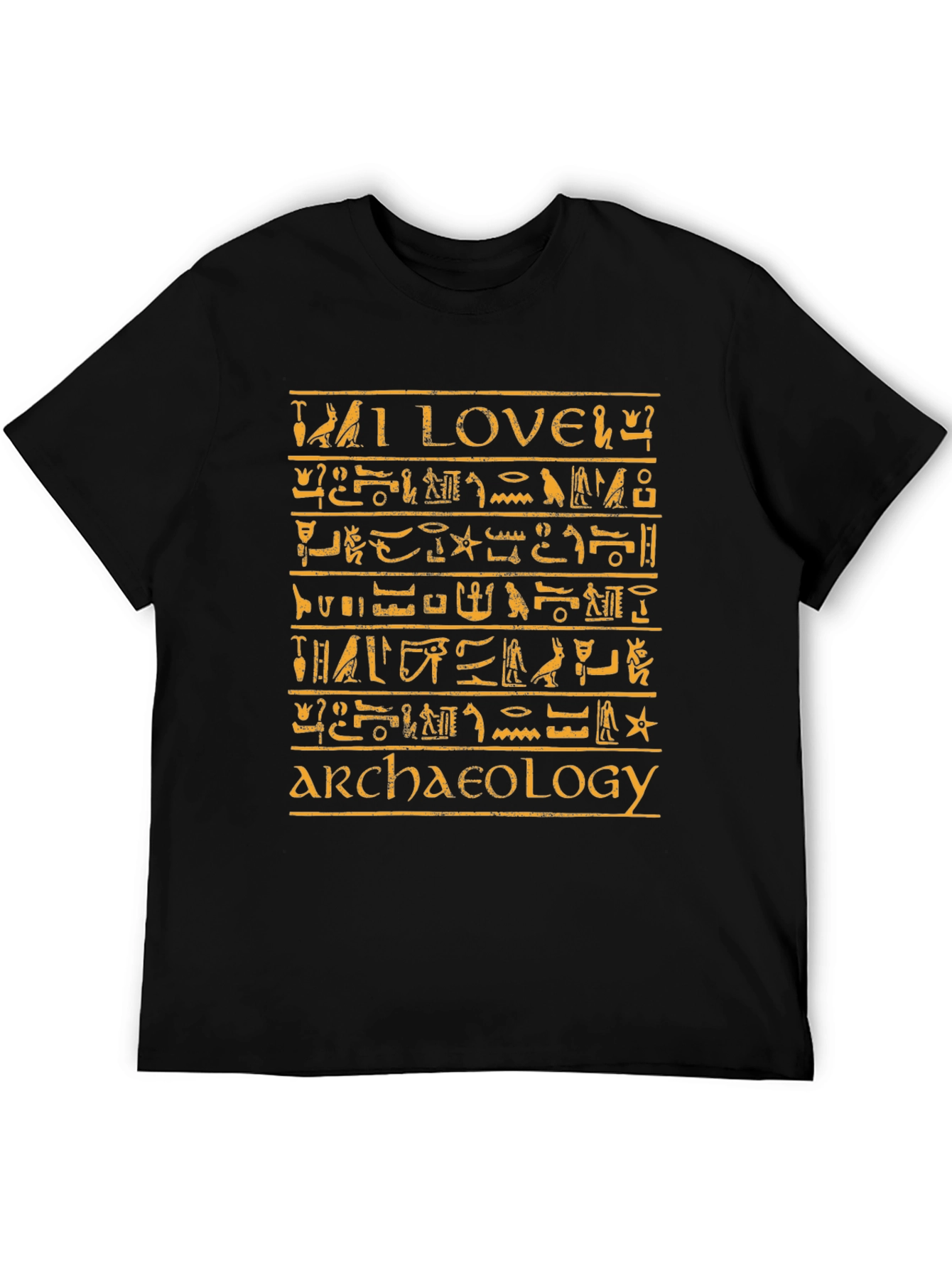 Black I LOVE Archaeology Hieroglyphic T-Shirt view 5
